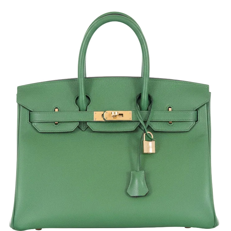 Hermès Birkin 35 Vert Pelouse Courchevel Gold Hardware