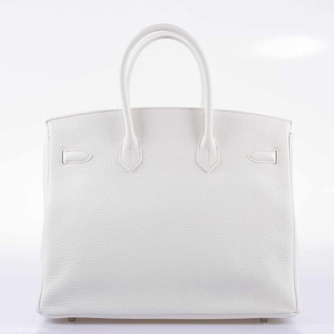 Hermès Birkin 35 White Clemence Palladium Hardware
