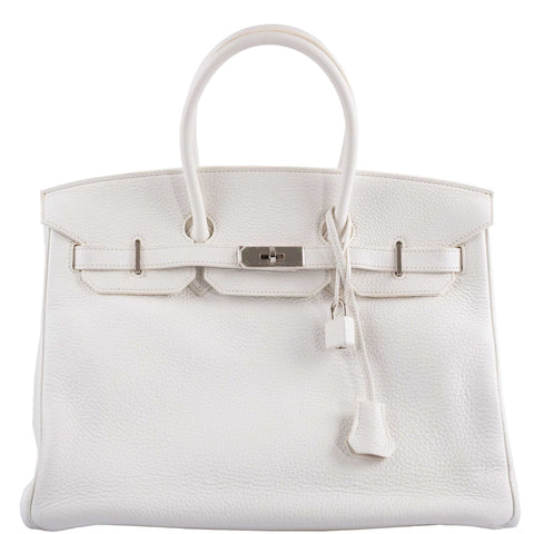 Hermès Birkin 35 White Clemence leather Palladium Hardware - N Square
