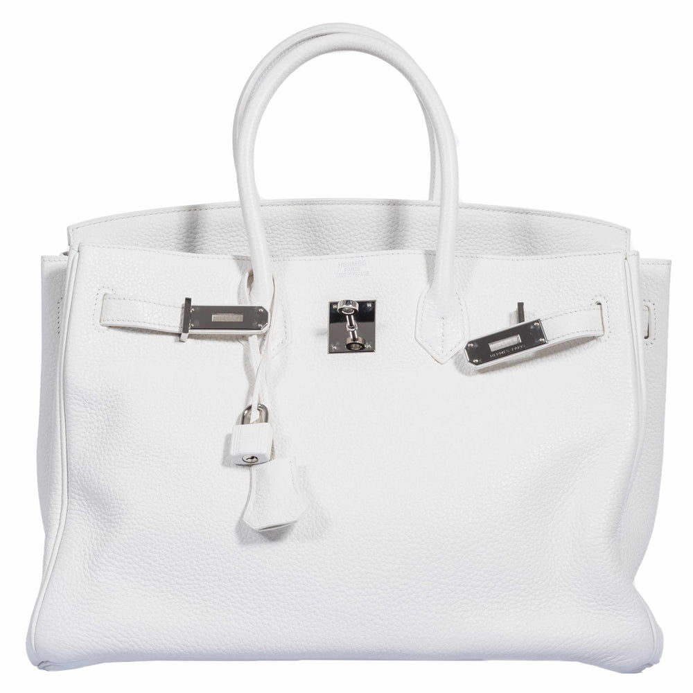 Hermès Birkin 35 White Taurillon Clemence Palladium Hardware