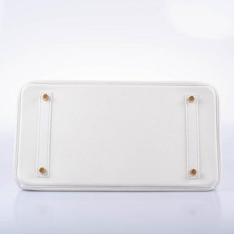 Hermès Birkin 35 White White Clemence Gold Hardware - 2016, X