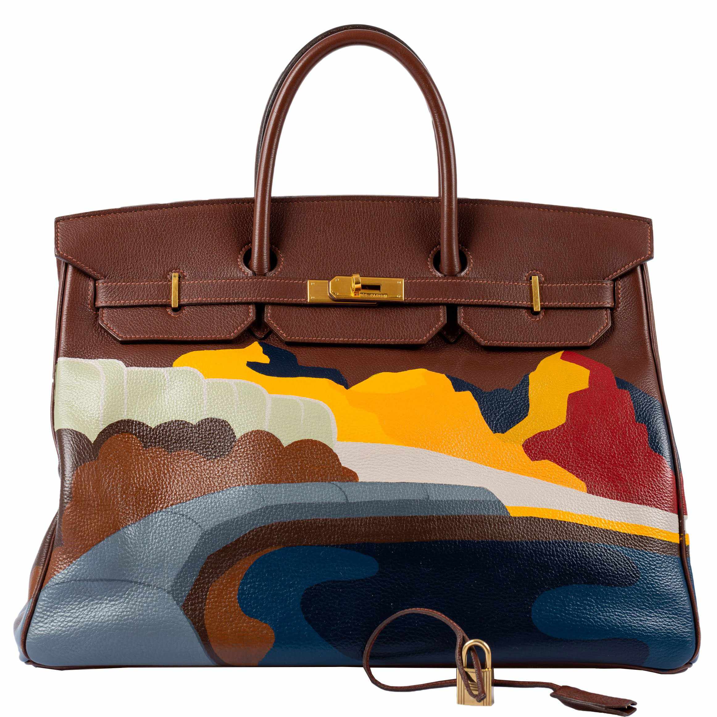 Hermès Birkin 40 "Au Route du Monde" Chocolate Gold Hardware * JaneFinds Custom Shop