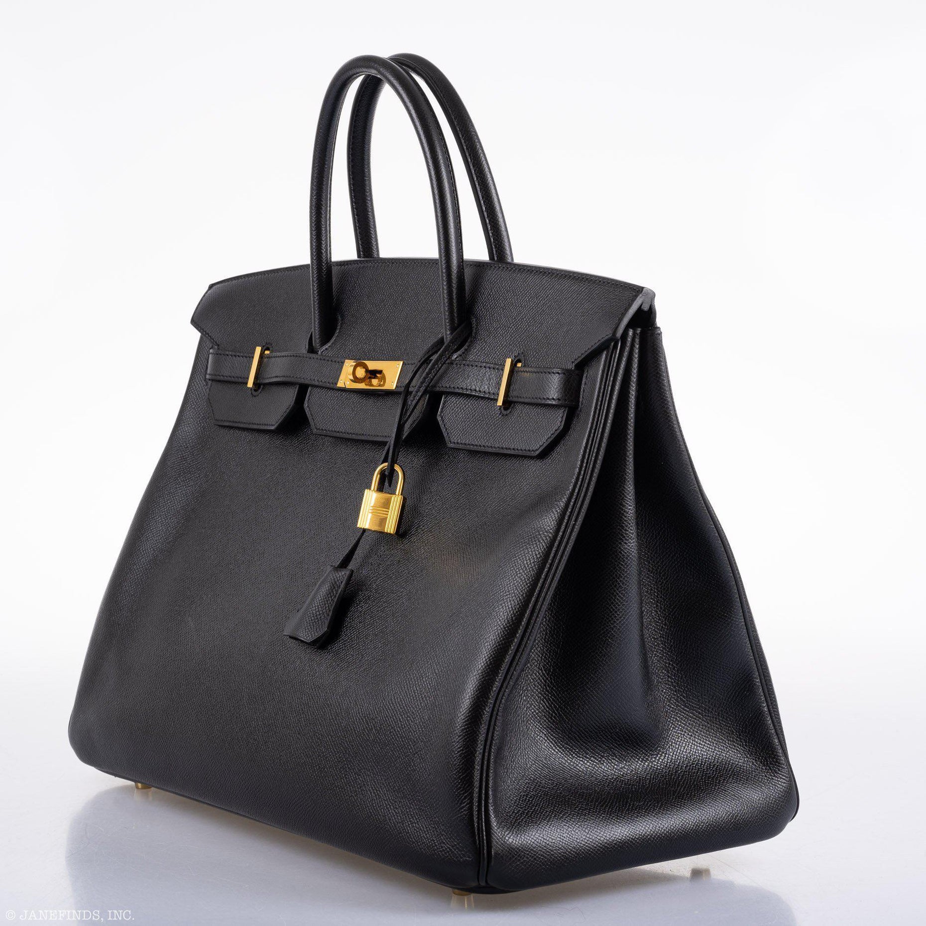 Hermès Birkin 40 Black Epsom Leather Gold Hardware - 2011, Square O ...