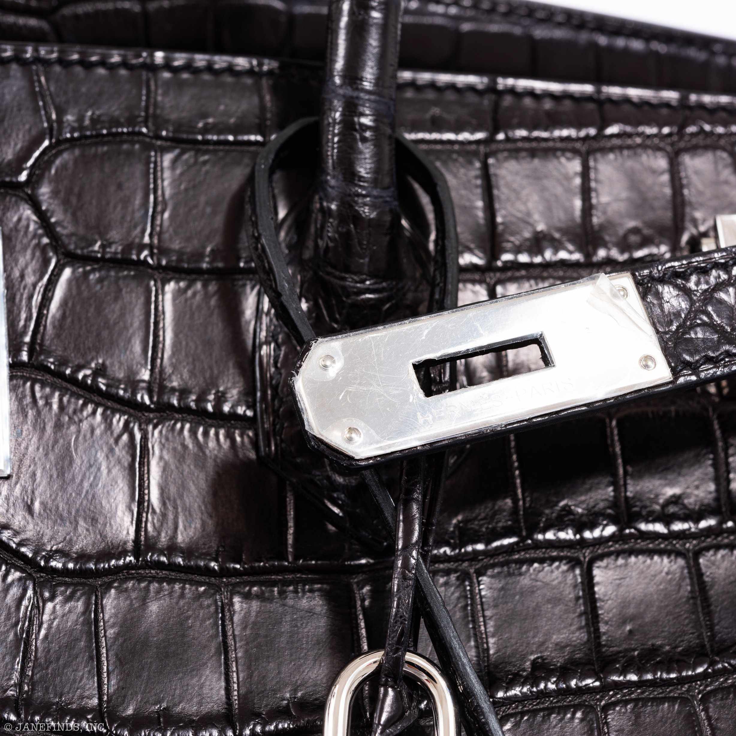 Hermès Birkin 40 Black Matte Crocodile Porosus Palladium Hardware