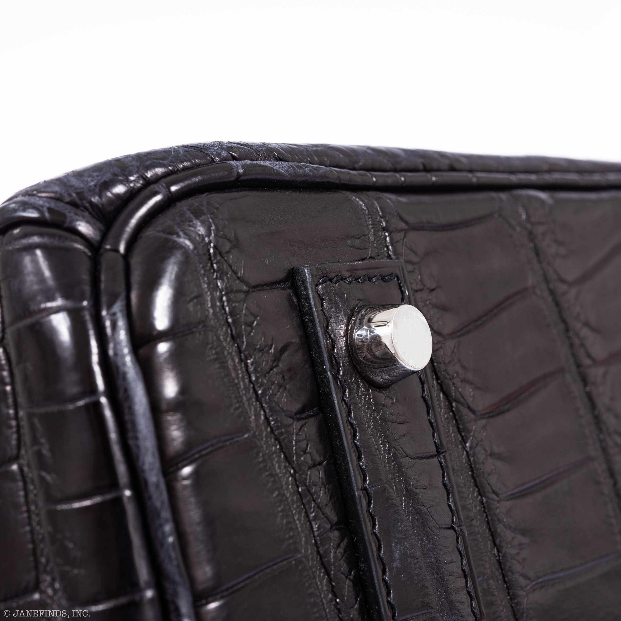 Hermès Birkin 40 Black Matte Crocodile Porosus Palladium Hardware
