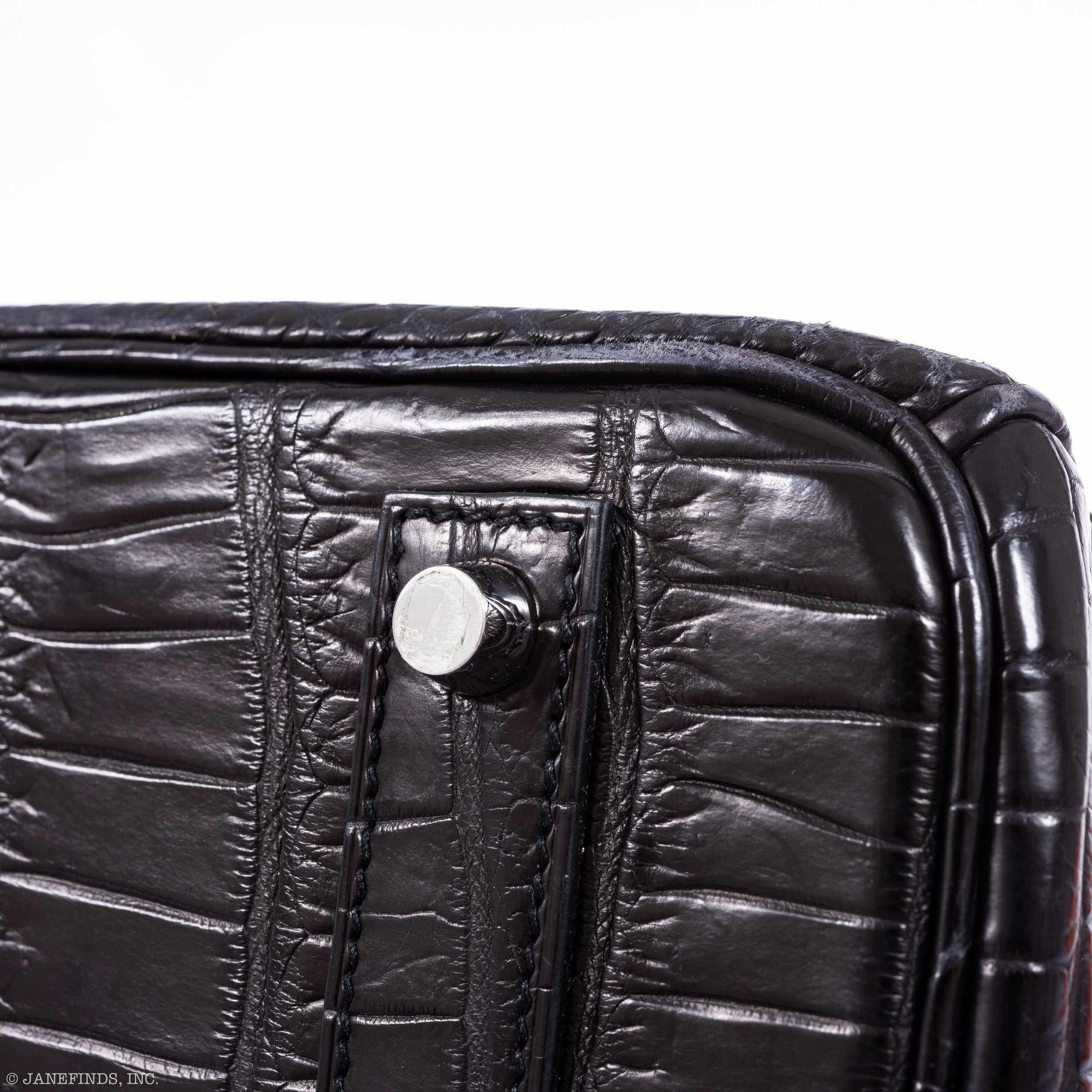 Hermès Birkin 40 Black Matte Crocodile Porosus Palladium Hardware