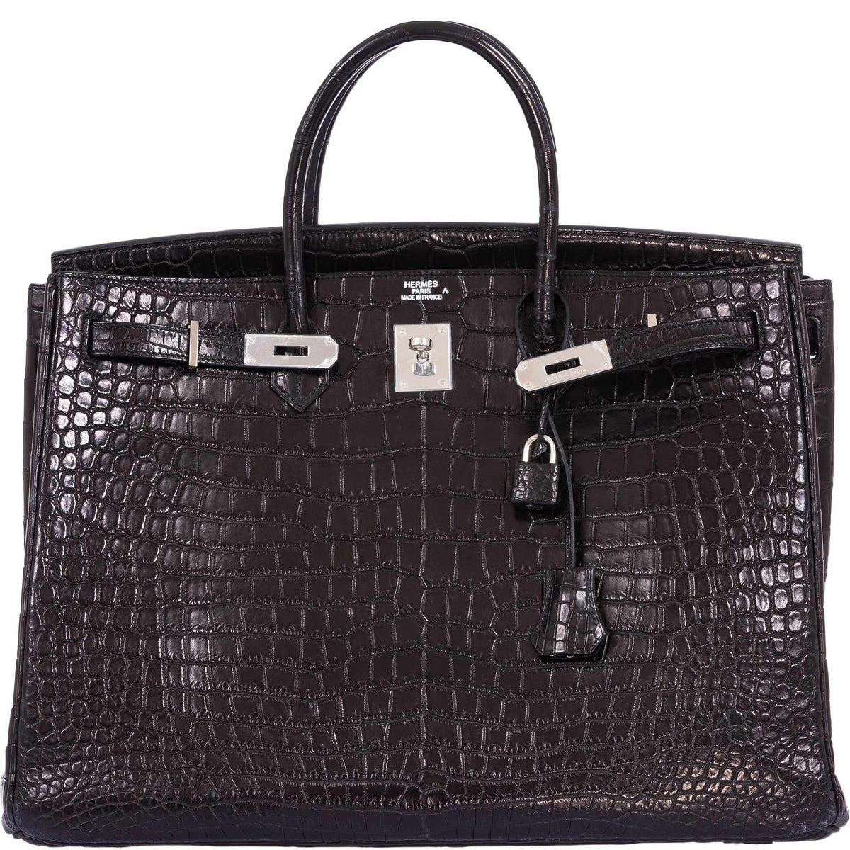 Hermès Birkin 40 Black Matte Crocodile Porosus Palladium Hardware –  JaneFinds