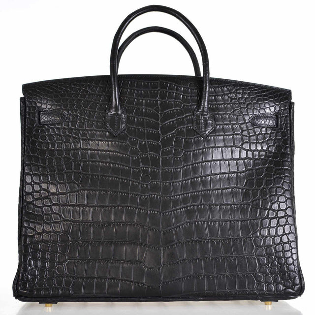 Hermes Birkin 40 Black Matte Crocodile Porosus Gold Hardware | – JaneFinds