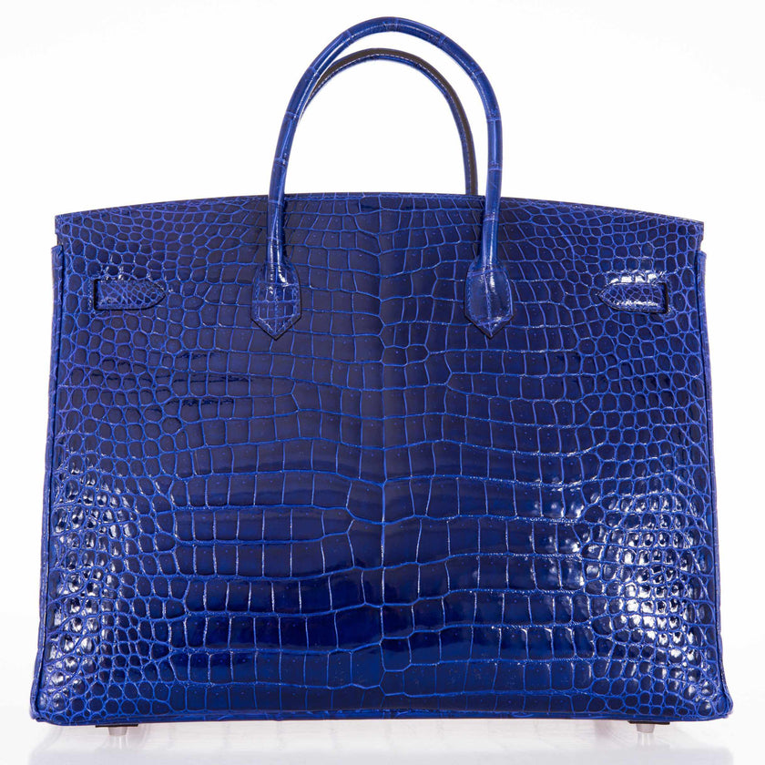 Hermès Birkin 40 Blue Electric Crocodile Porosus Palladium Hardware ...