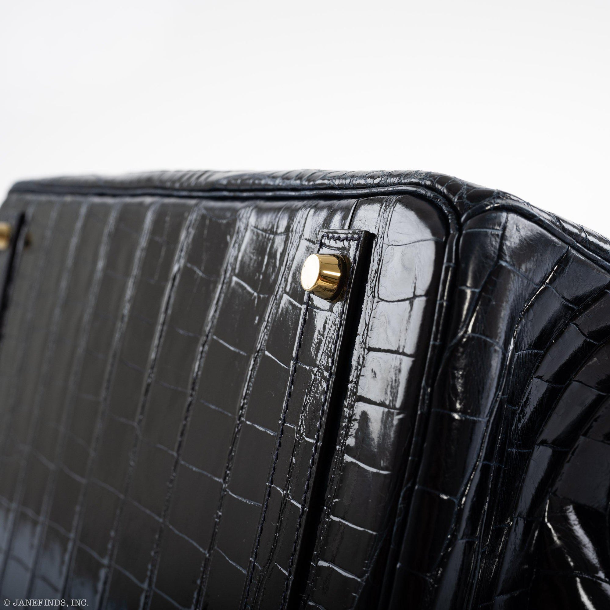 Hermès Birkin 40 Blue Nuit Porosus Crocodile Gold Hardware