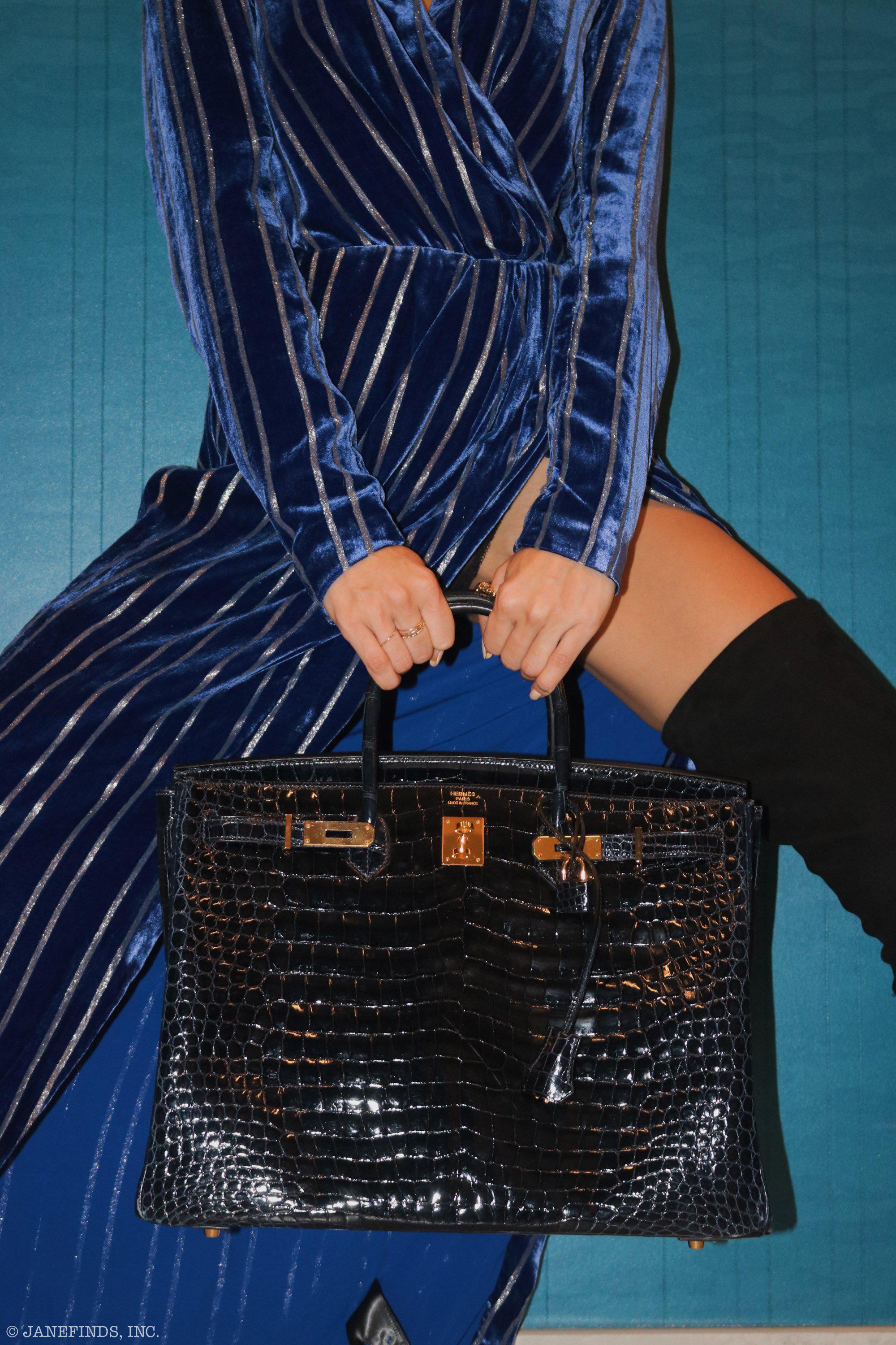 Hermès Birkin 40 Blue Nuit Porosus Crocodile Gold Hardware