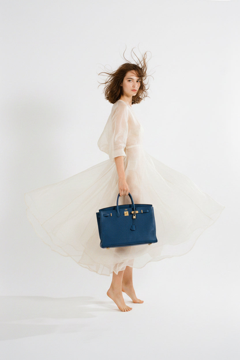 Hermès Birkin 40 French Blue Fjord Gold Hardware