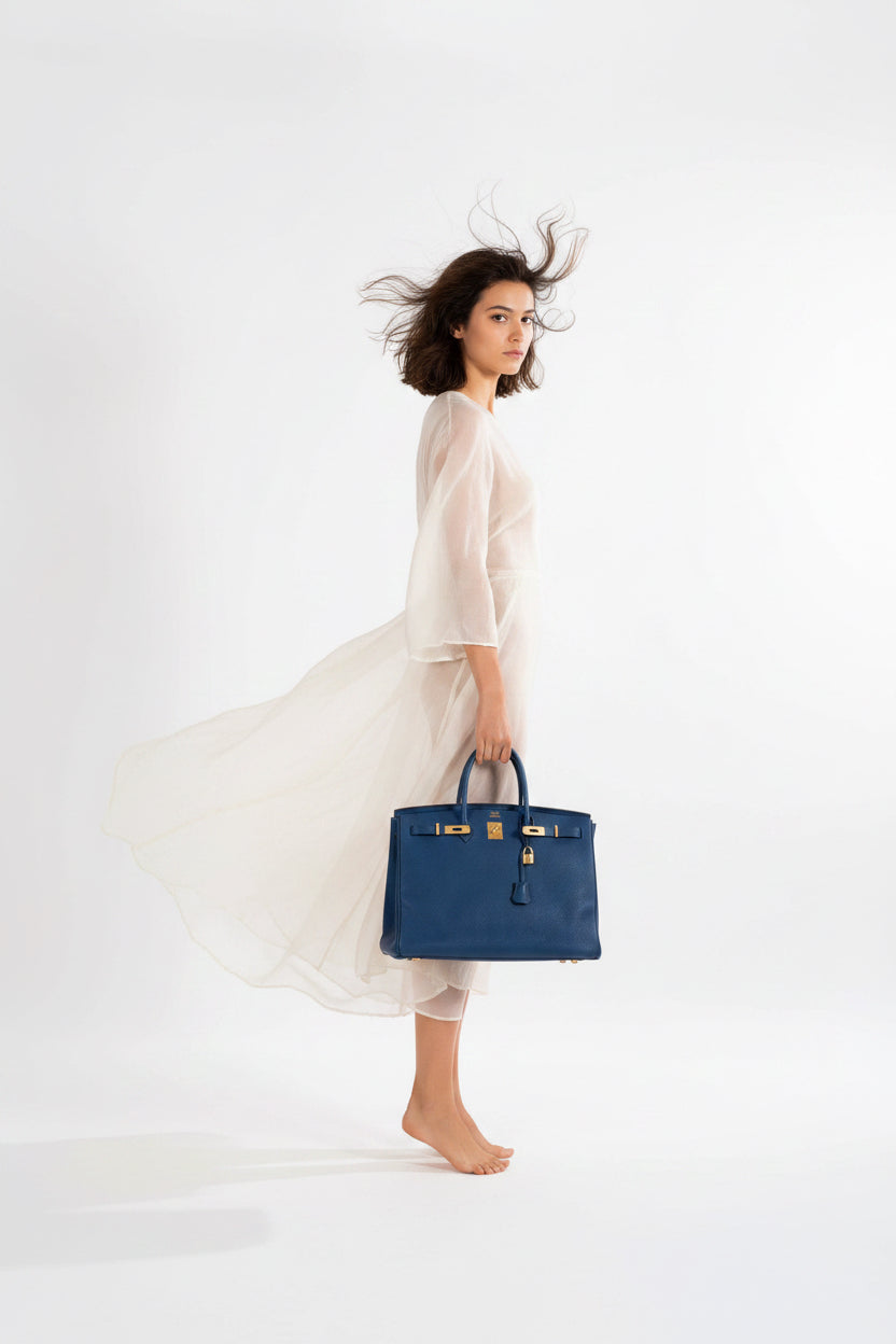 Hermès Birkin 40 French Blue Fjord Gold Hardware