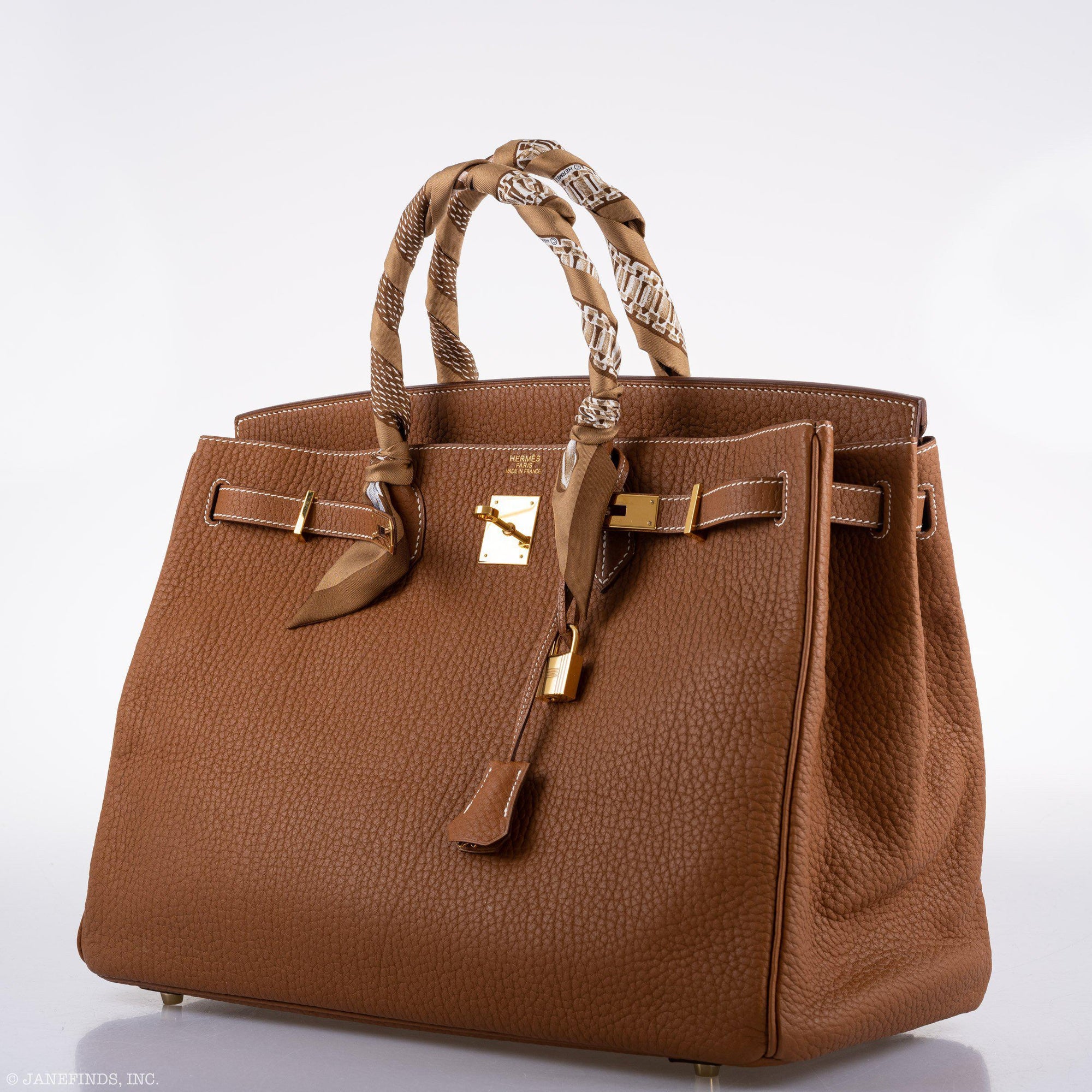 Hermès Birkin 40 Gold Fjord Leather Gold Hardware - Square L