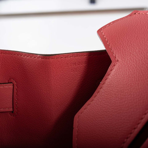 Hermès Birkin 40 HAC Rose Azalée Evercolor leather and Gris Clair Wool Toudou Palladium Hardware