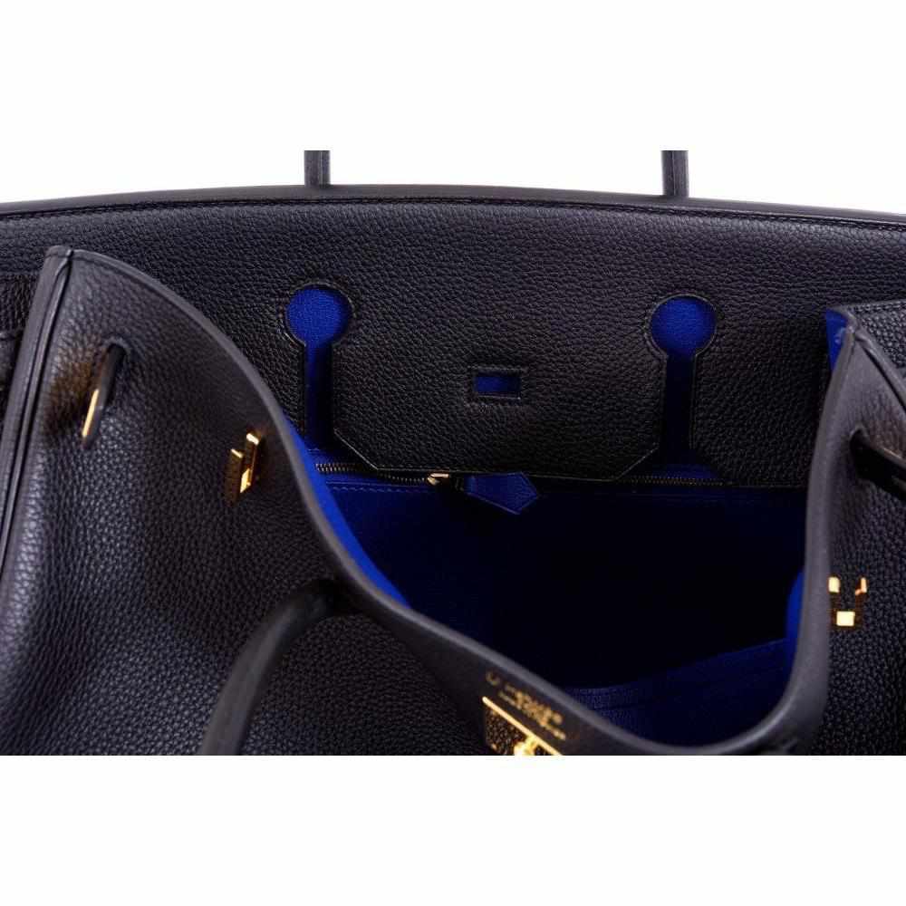 Hermès Birkin 40 HSS Black & Bleu Electric Togo Gold Hardware