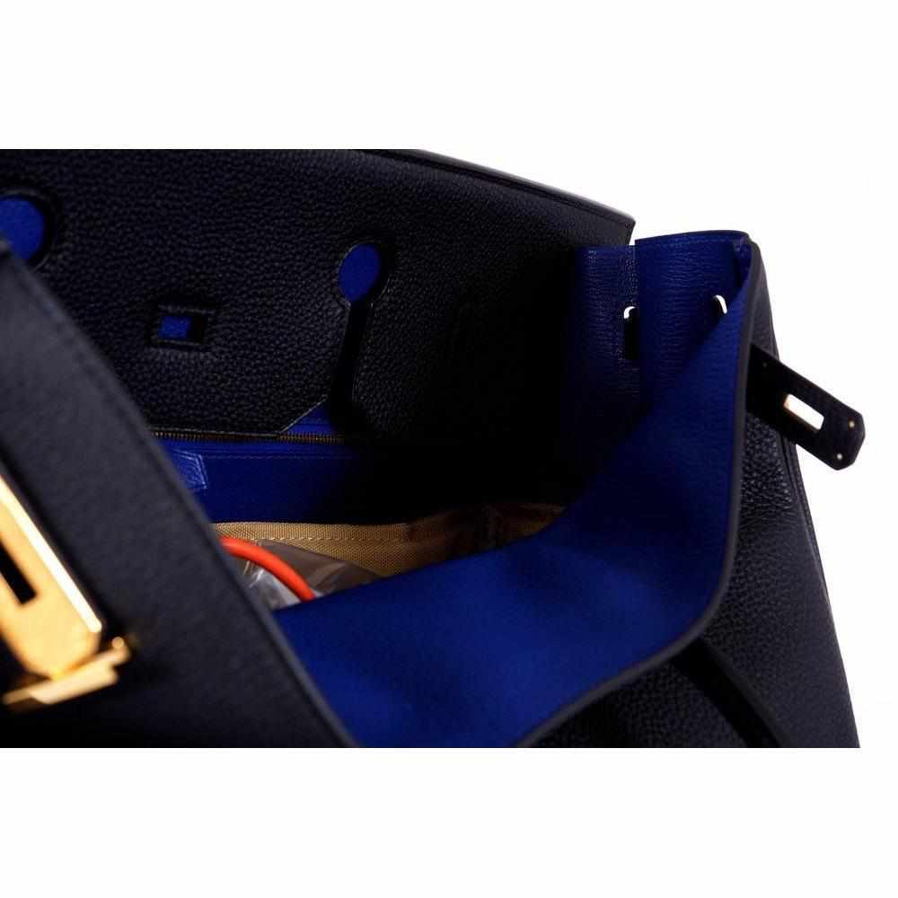 Hermès Birkin 40 HSS Black & Bleu Electric Togo Gold Hardware