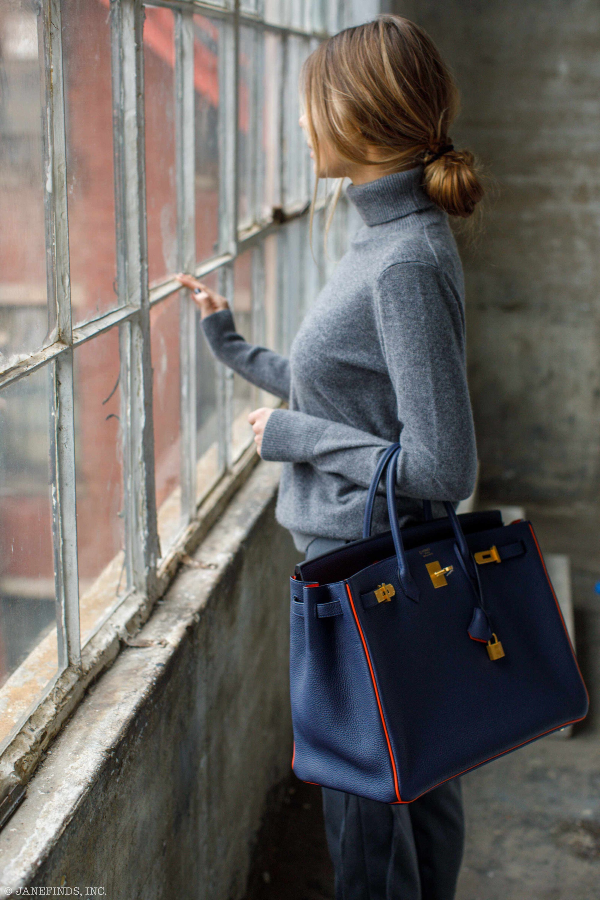 Hermès Birkin 40 HSS Bleu Nuit Togo and Orange Poppy Chèvre Brushed Gold Hardware