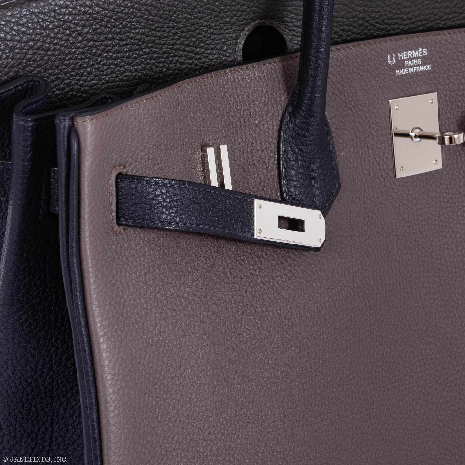 Hermès Birkin 40 HSS Étain Vert Foncé Noir Togo Palladium Hardware
