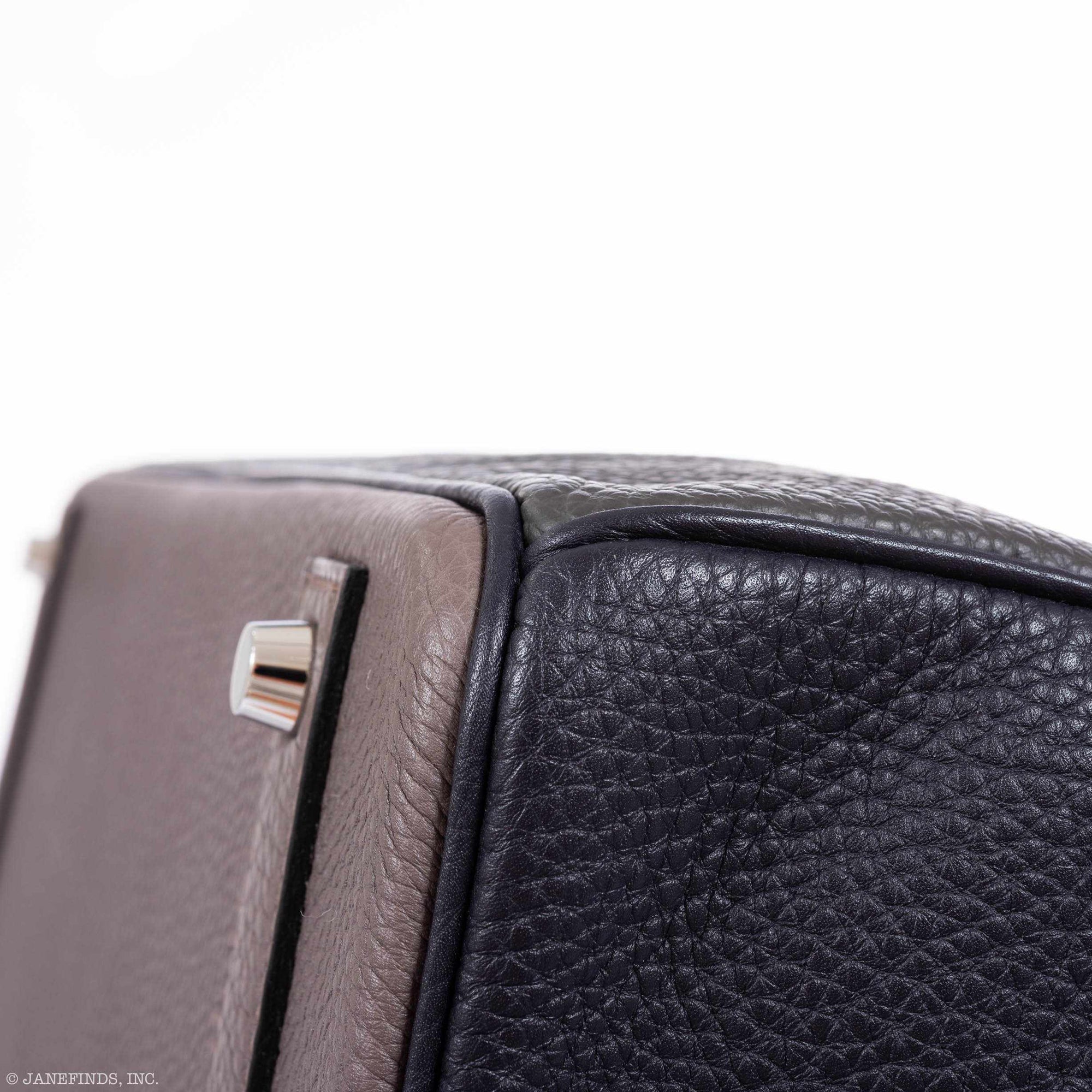 Hermès Birkin 40 HSS Étain Vert Foncé Noir Togo Palladium Hardware