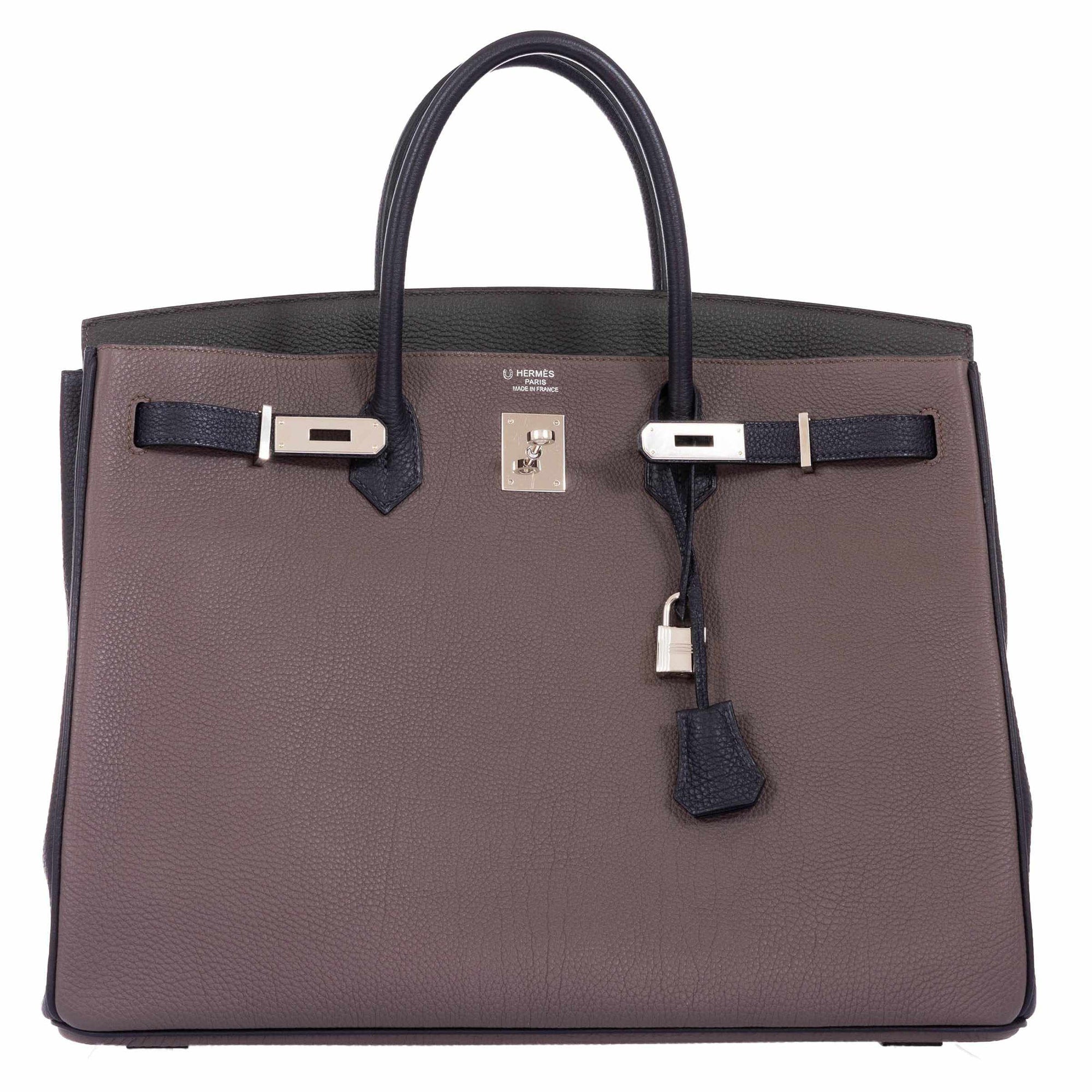 Hermès Birkin 40 HSS Étain Vert Foncé Noir Togo Palladium Hardware
