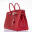 Hermès Birkin 40 Red Braise Porosus Crocodile Palladium Hardware