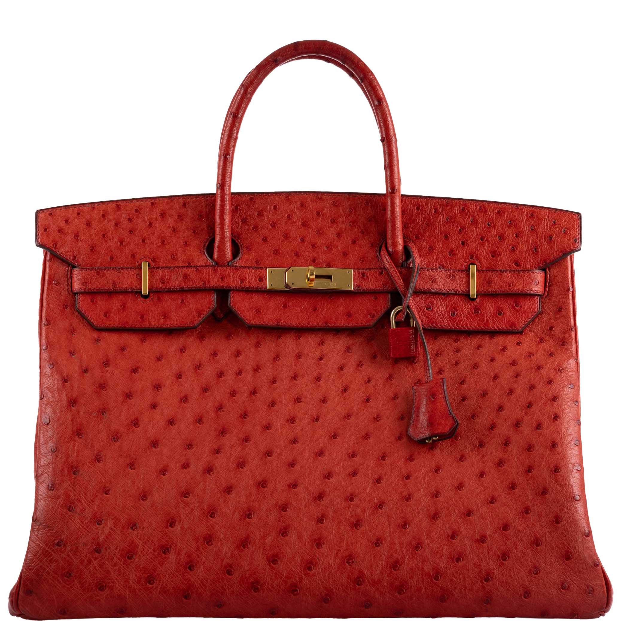 Hermès Birkin 40 Rouge Vif Ostrich Gold Hardware