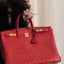 Hermès Birkin 40 Rouge Vif Ostrich with Gold Hardware