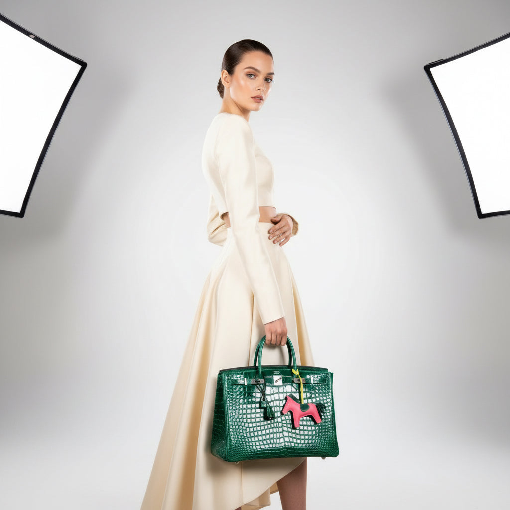 Hermès Birkin 40 Vert Émeraude Shiny Porosus Crocodile Palladium Hardware