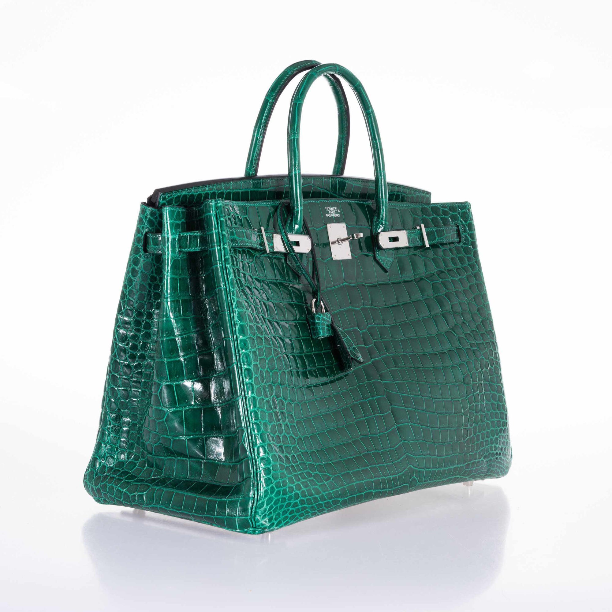 Hermès Birkin 40 Vert Émeraude Shiny Porosus Crocodile Palladium Hardware