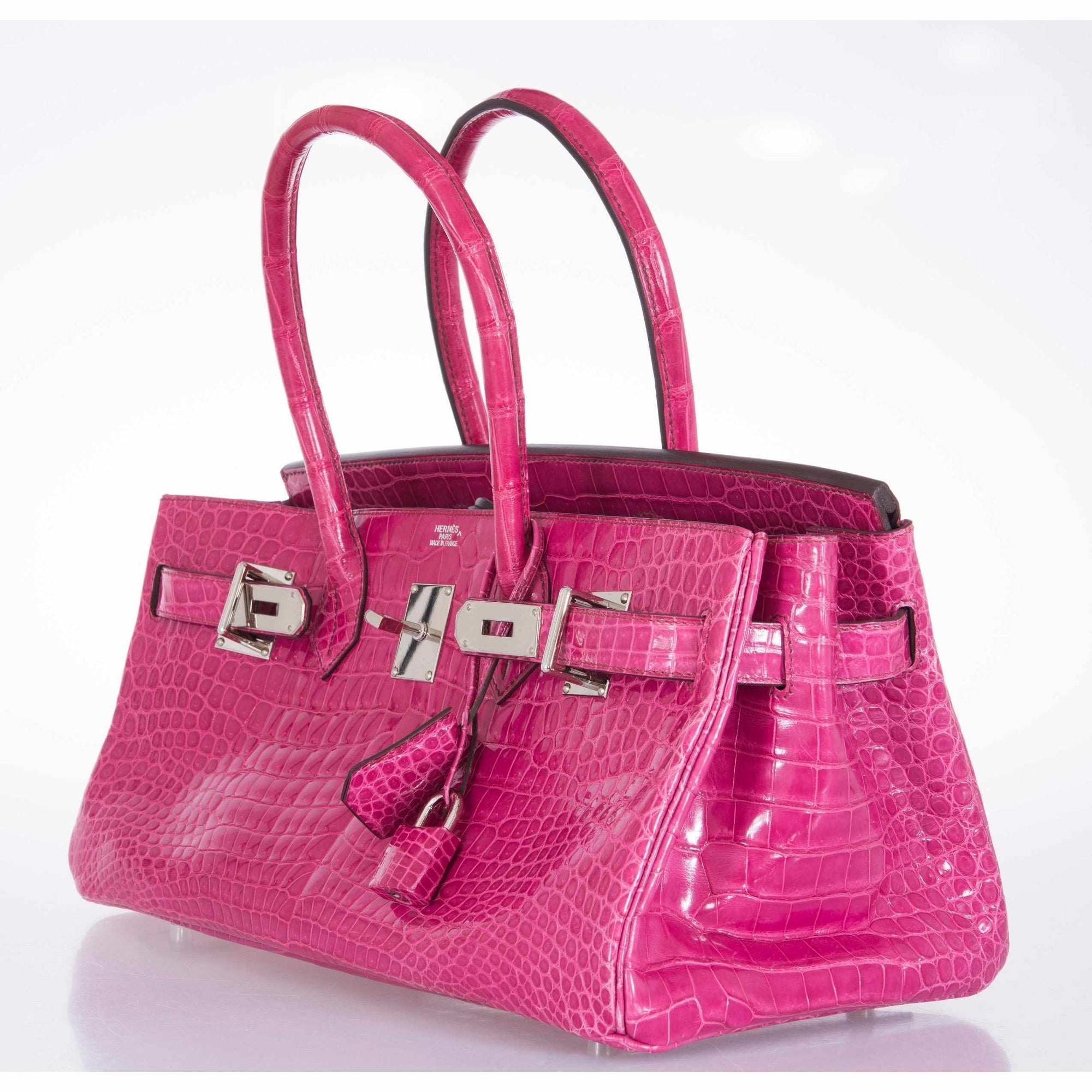Hermès Birkin 42 "JPG Shoulder" Fuchsia Shiny Porosus Crocodile Palladium Hardware