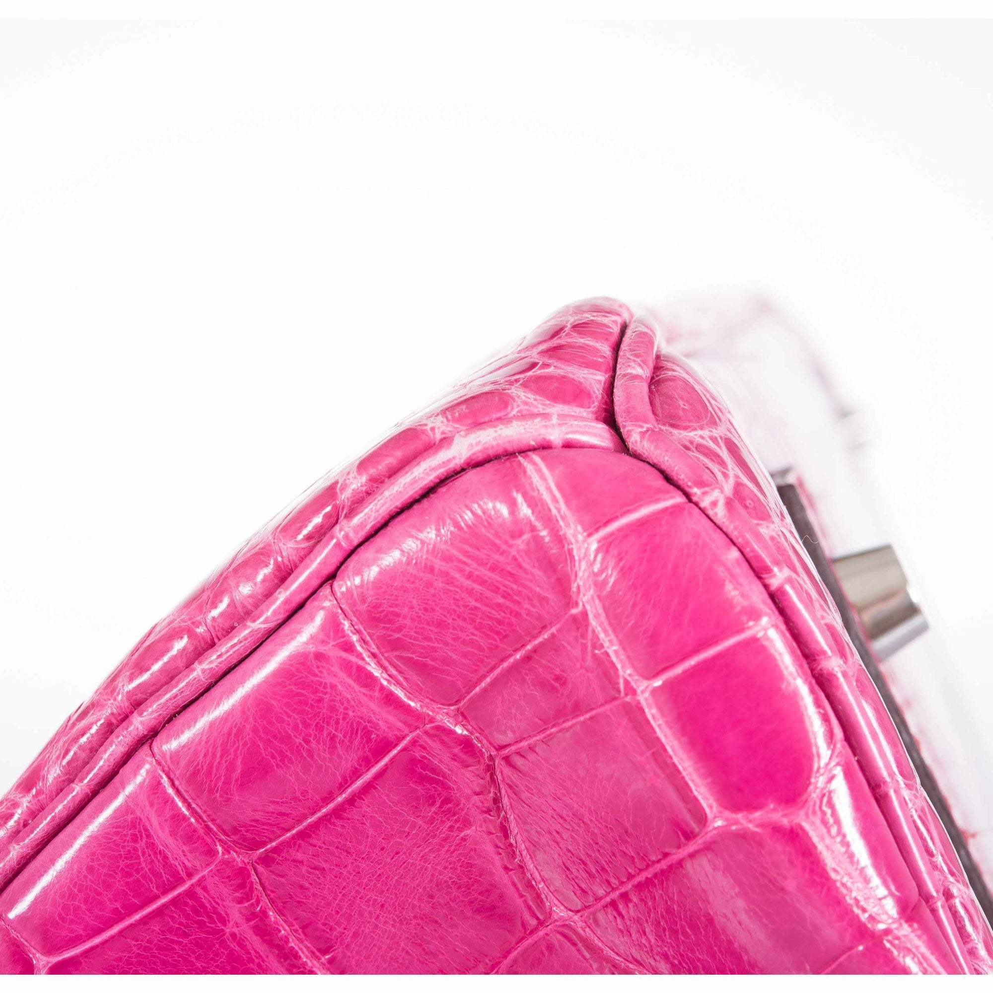 Hermès Birkin 42 "JPG Shoulder" Fuchsia Shiny Porosus Crocodile Palladium Hardware