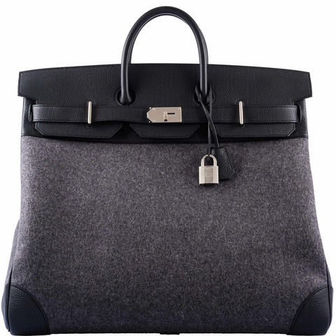 Hermes Birkin Cargo Hac Birkin 40 Bag Black Evercalf Leather/Toile