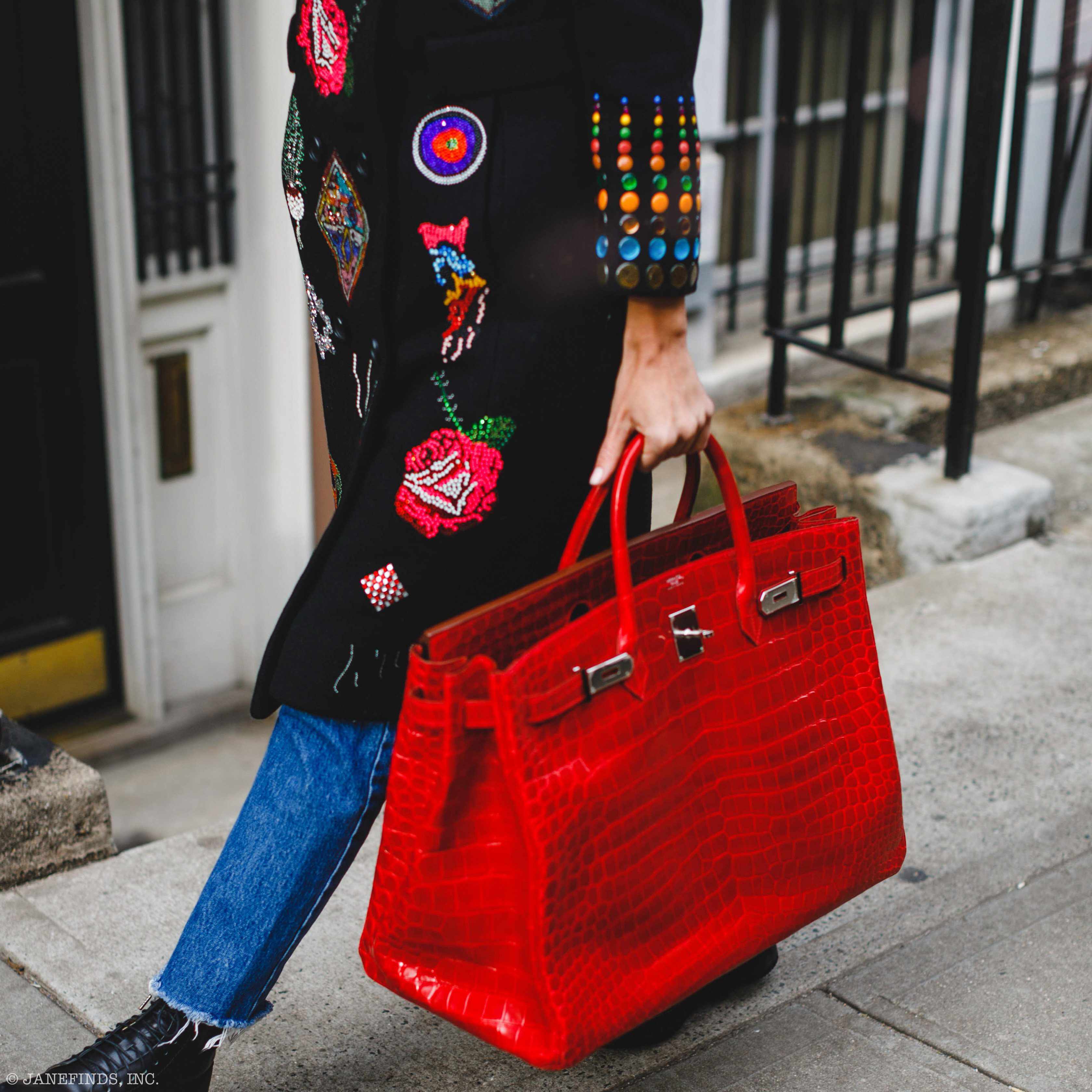 Hermès Birkin 50 Shiny Braise Porosus Crocodile Palladium Hardware