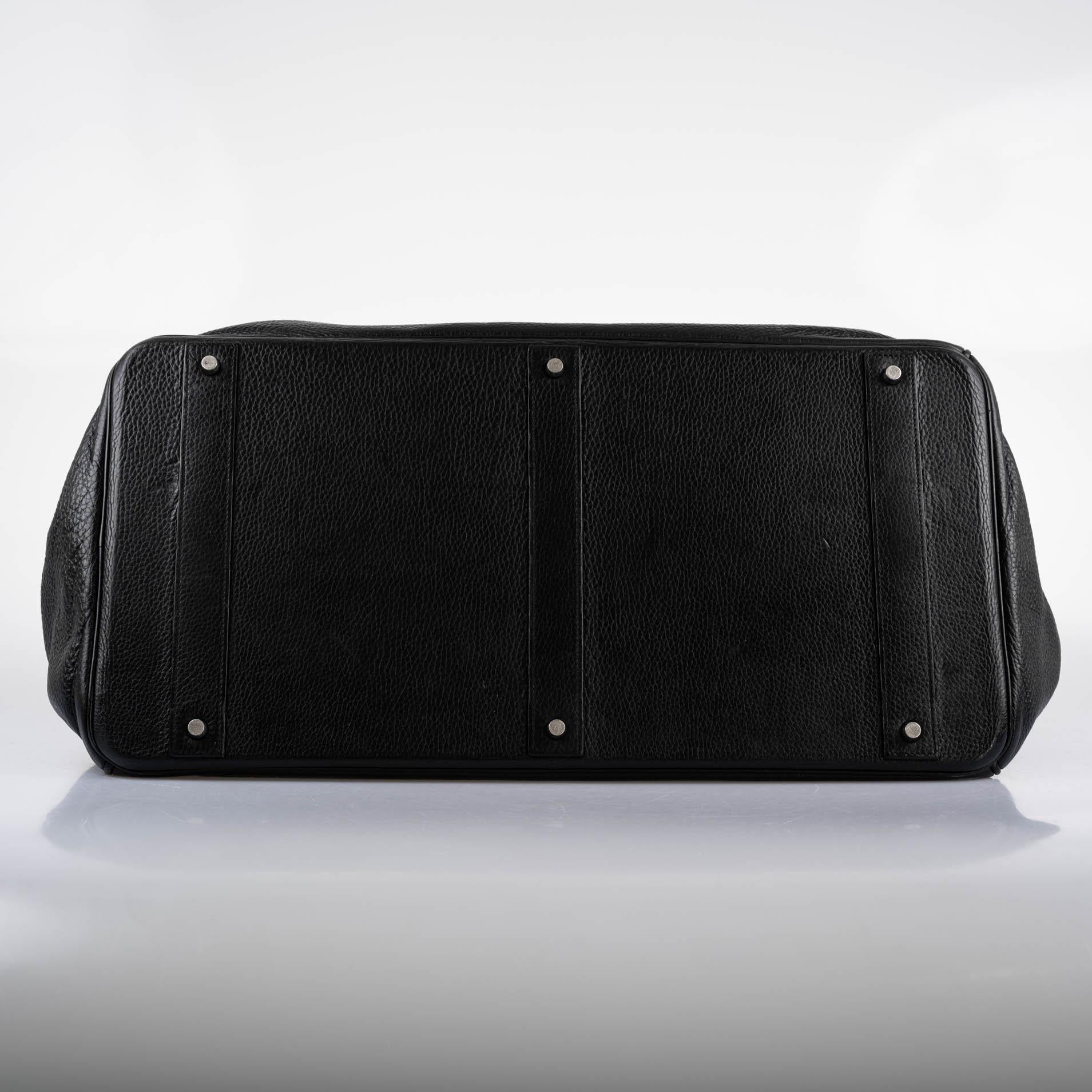 Hermès Birkin 55 Travel Black Clemence Leather Palladium Hardware