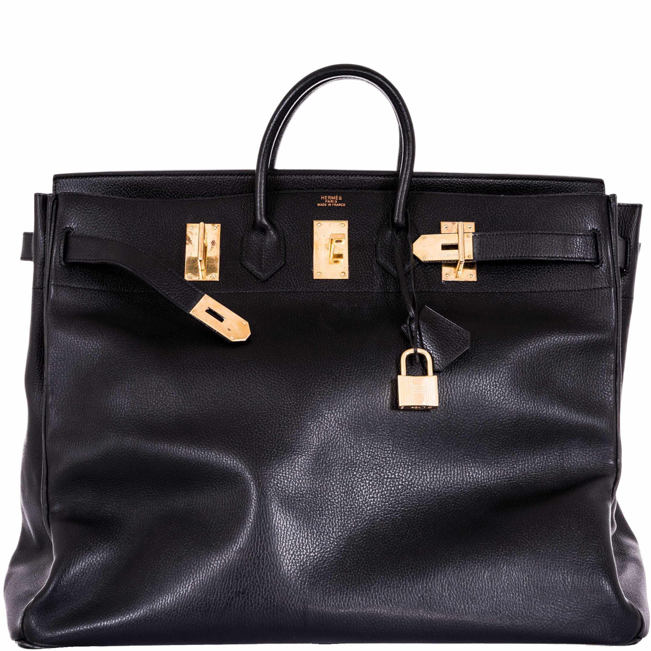 Hermès Birkin 55 Travel HAC Black Ardennes Gold Hardware