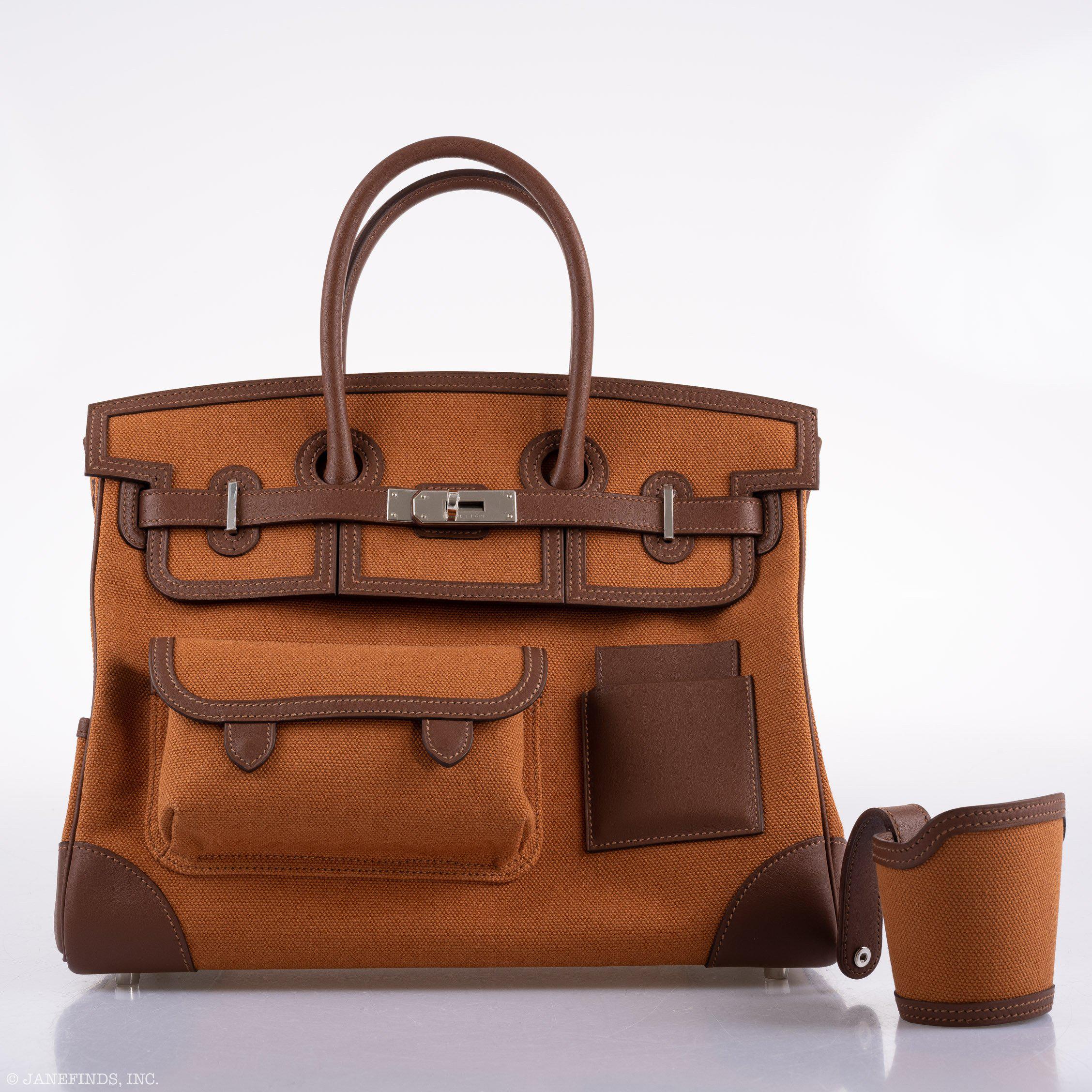 Hermès Birkin Cargo 35 Marron d’Inde Swift & Gold Canvas Palladium Hardware - 2020, Y