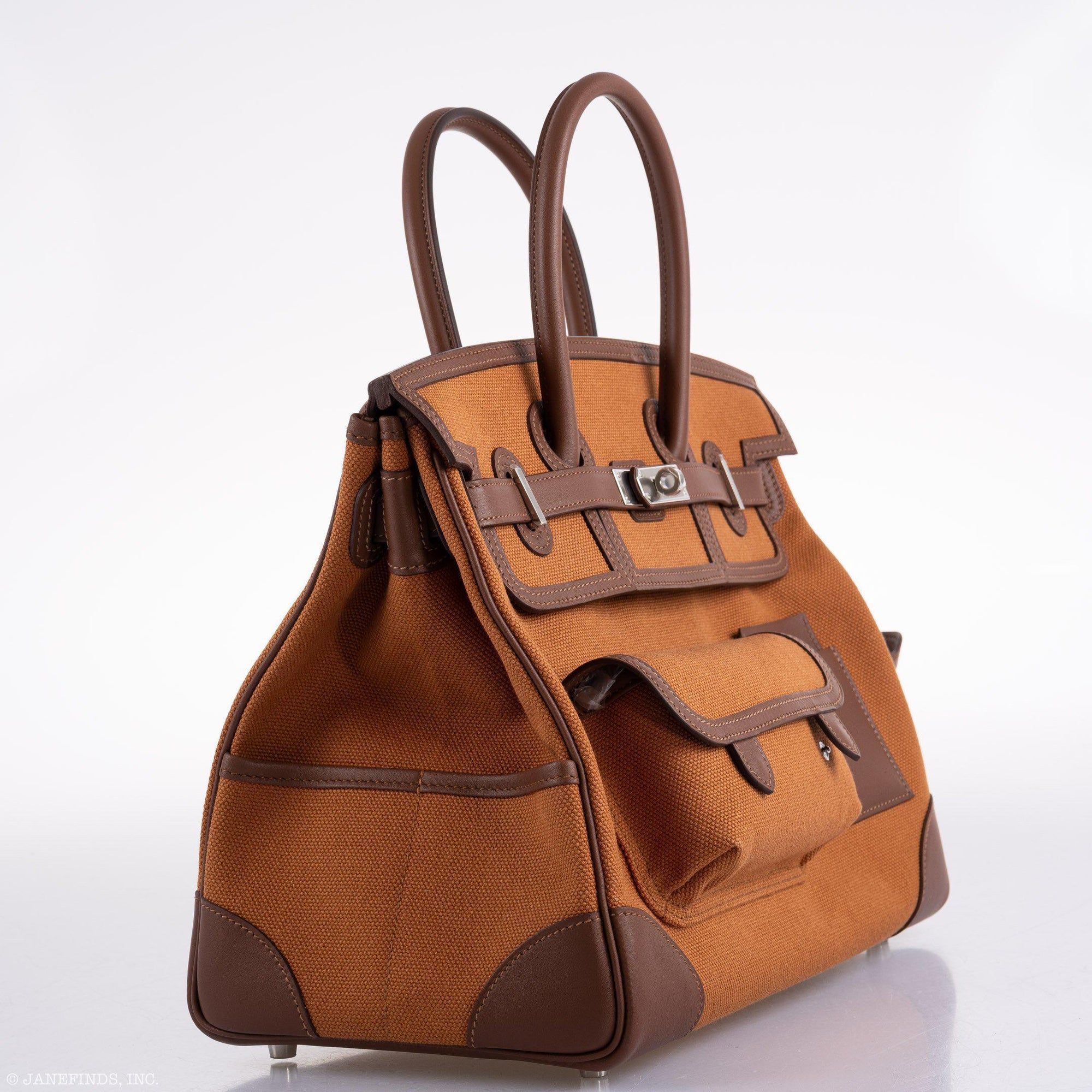 Hermès Birkin Cargo 35 Marron d’Inde Swift & Gold Canvas Palladium Hardware