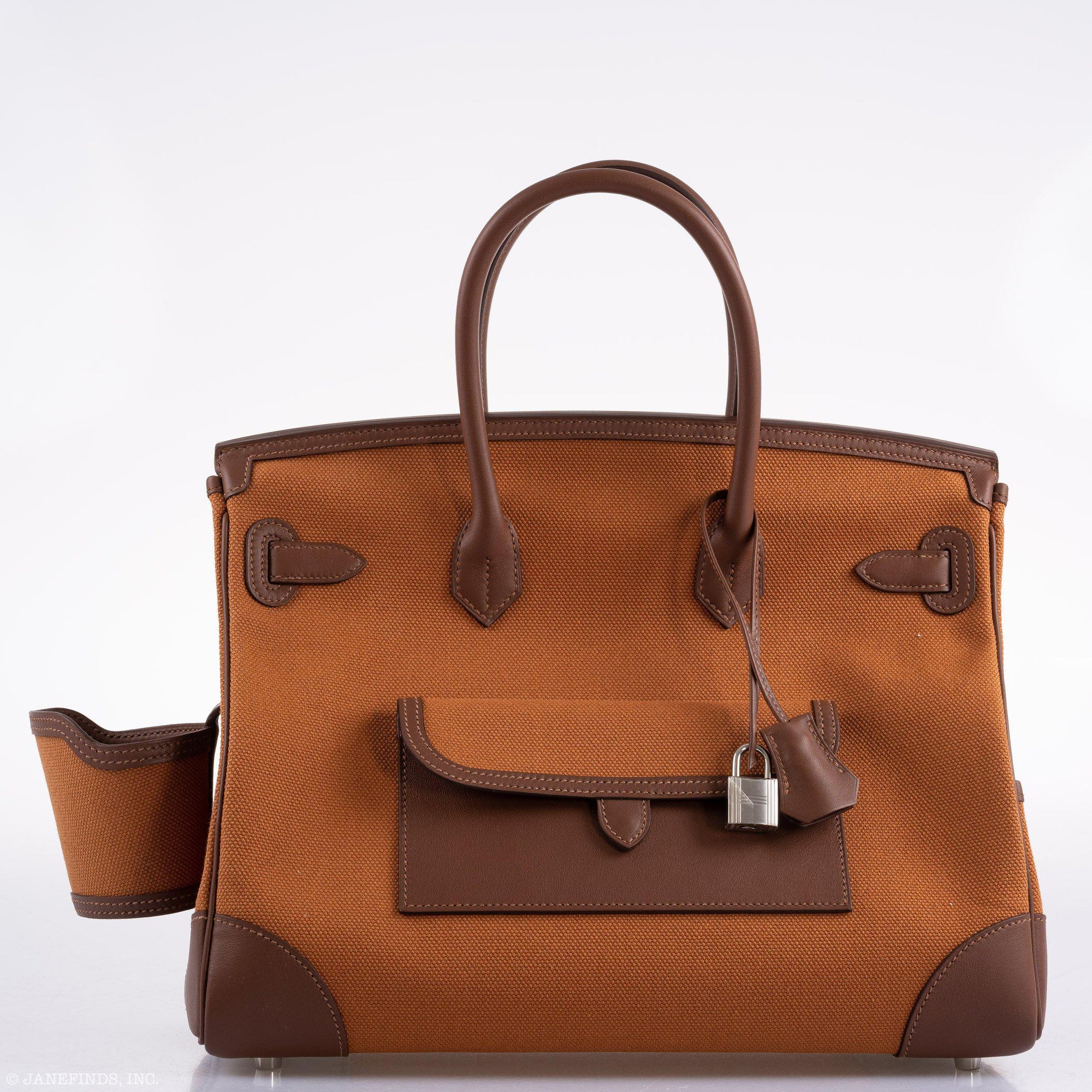 Hermès Birkin Cargo 35 Marron d’Inde Swift & Gold Canvas Palladium Hardware