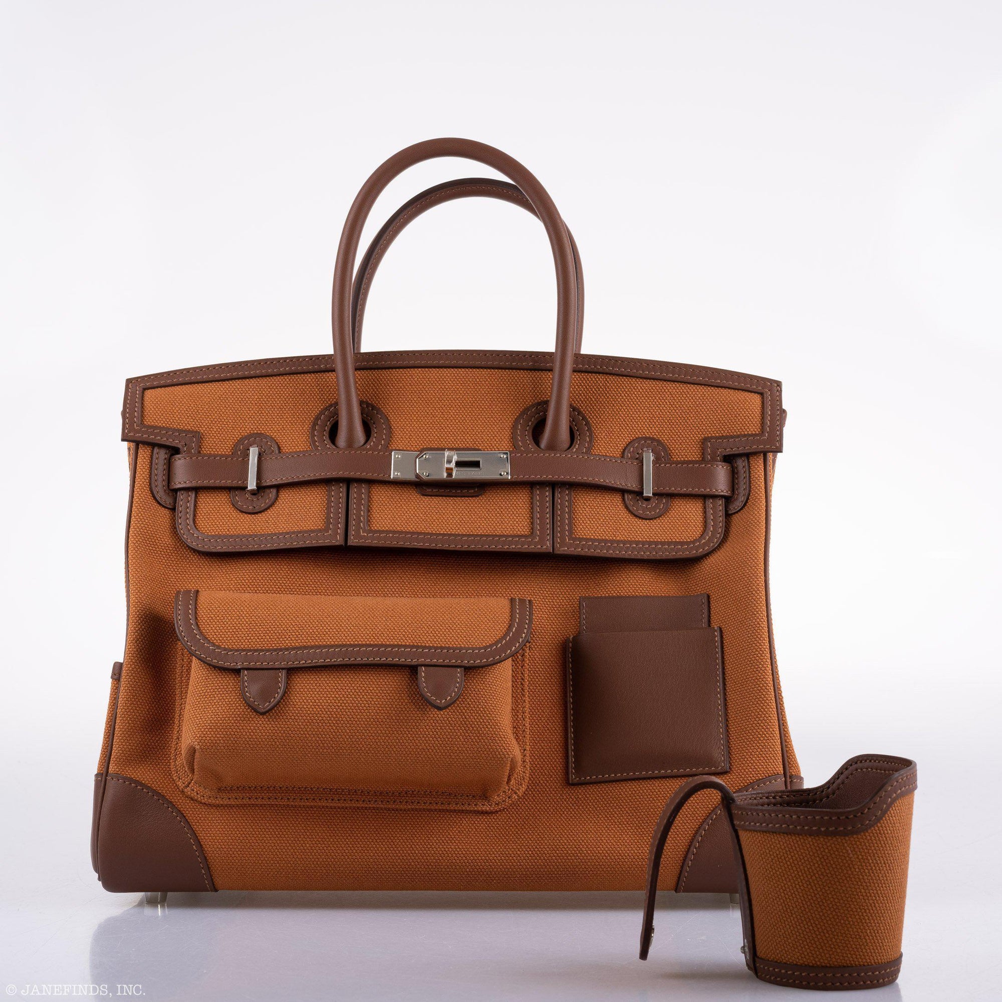 Hermès Birkin Cargo 35 Marron d’Inde Swift & Gold Canvas Palladium Hardware