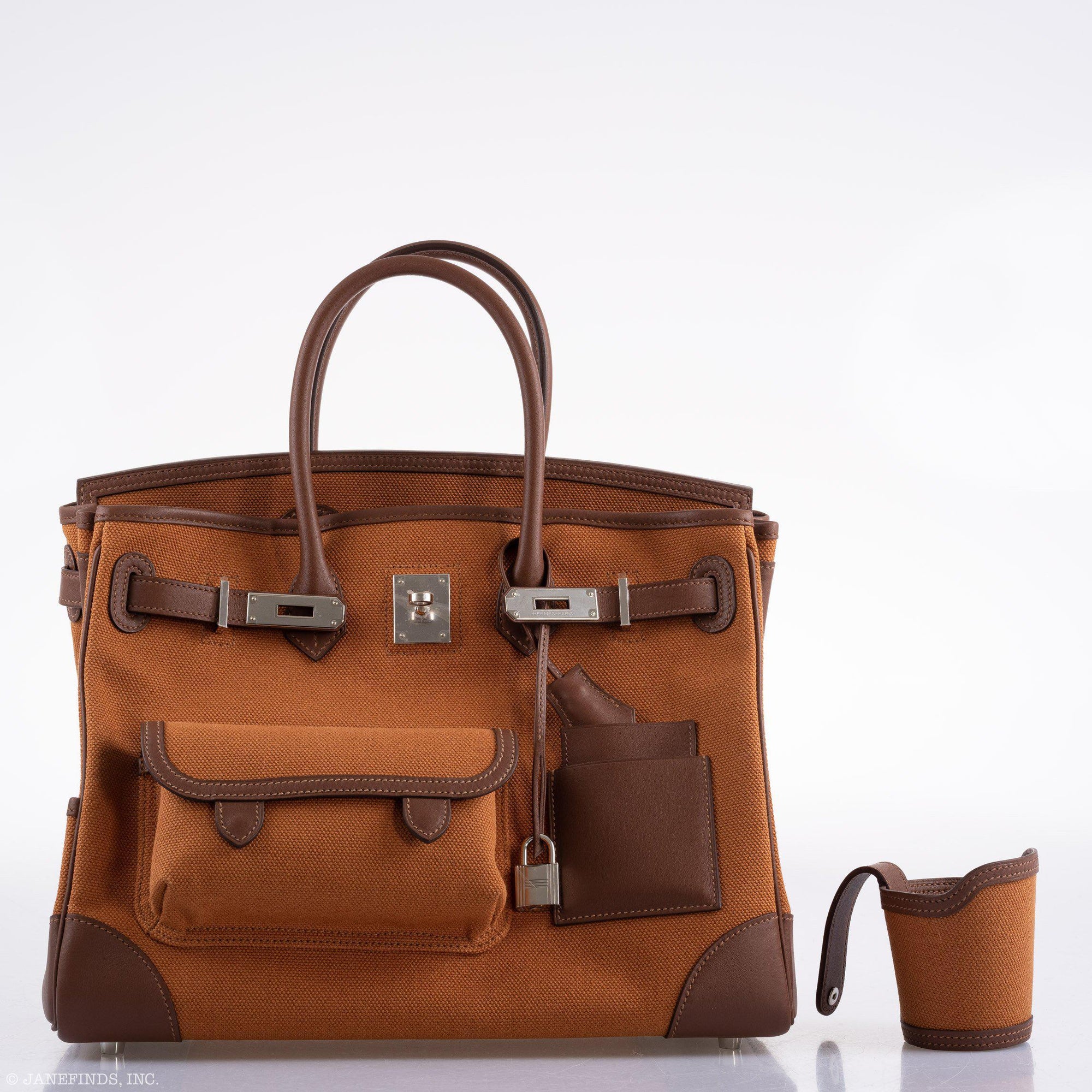 Hermès Birkin Cargo 35 Marron d’Inde Swift & Gold Canvas Palladium Hardware