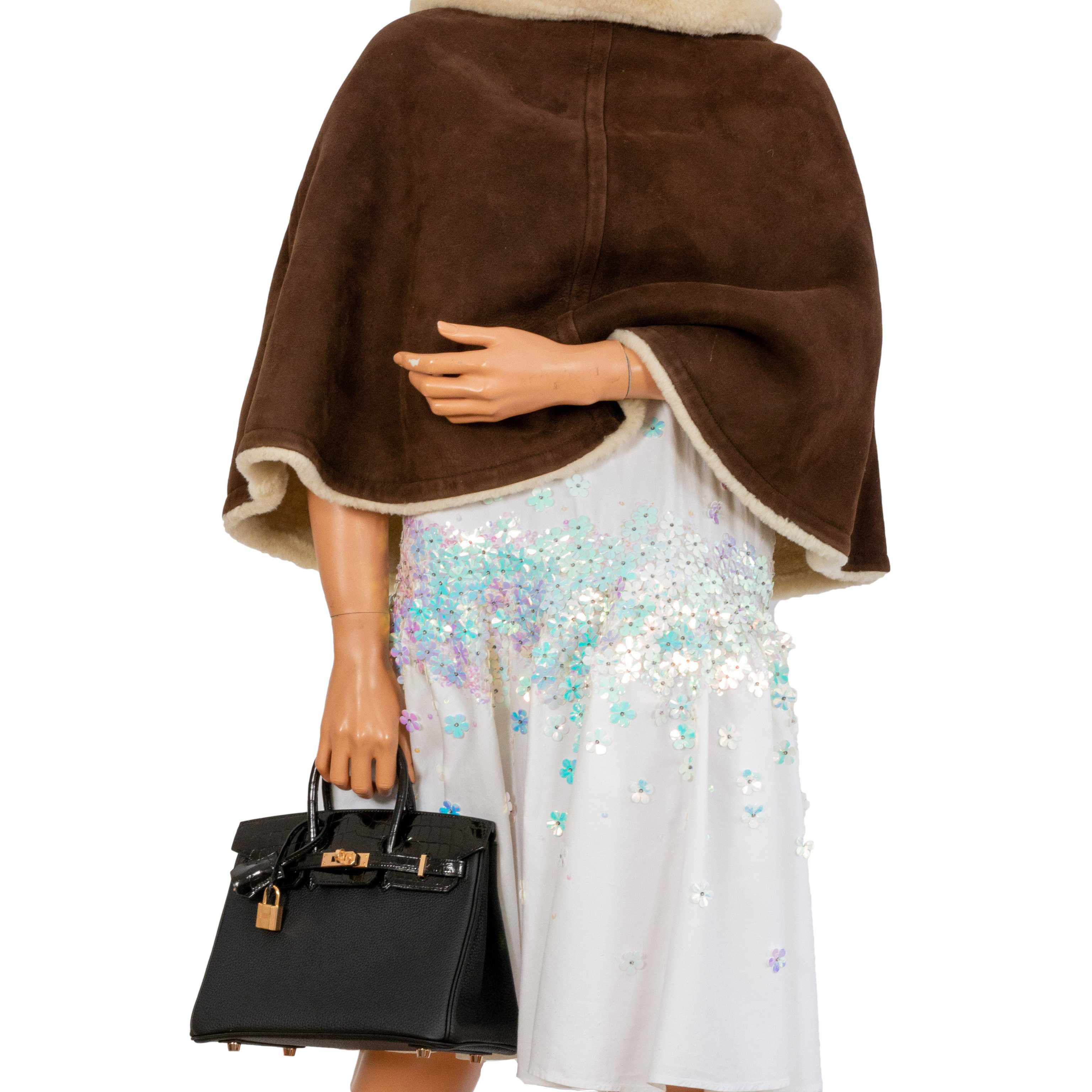Hermès Birkin Touch 25 Black Togo & Niloticus Crocodile Rose Gold Hardware