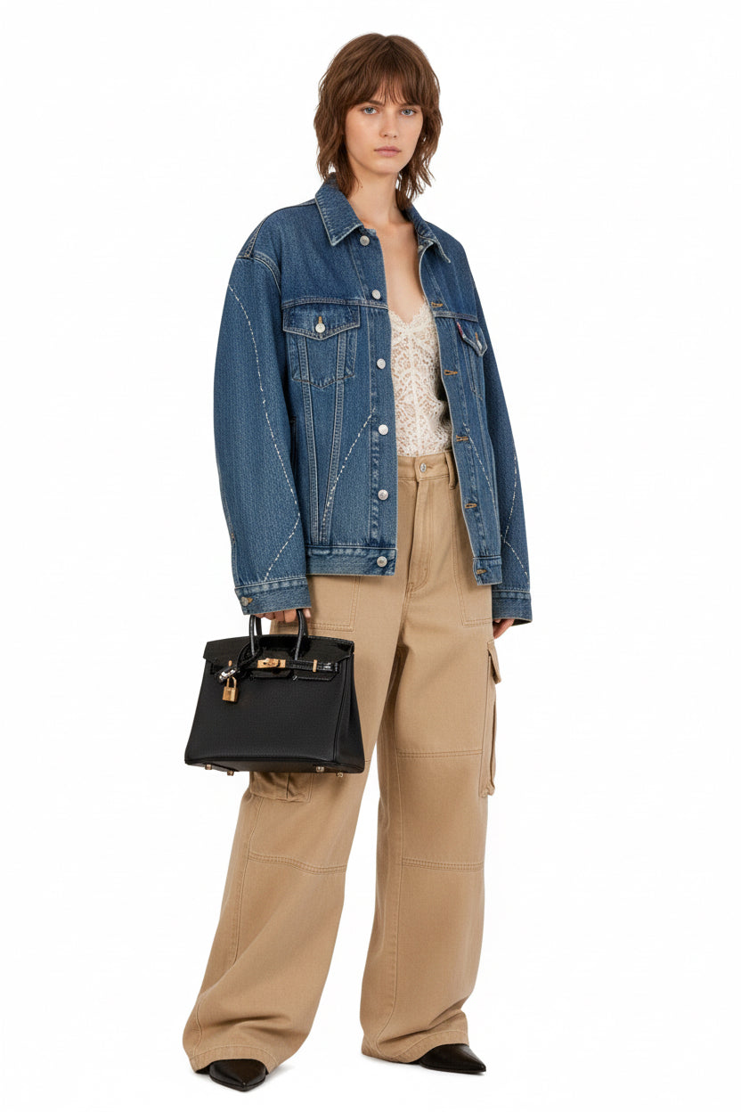 Hermès Birkin Touch 25 Black Togo & Niloticus Crocodile Rose Gold Hardware