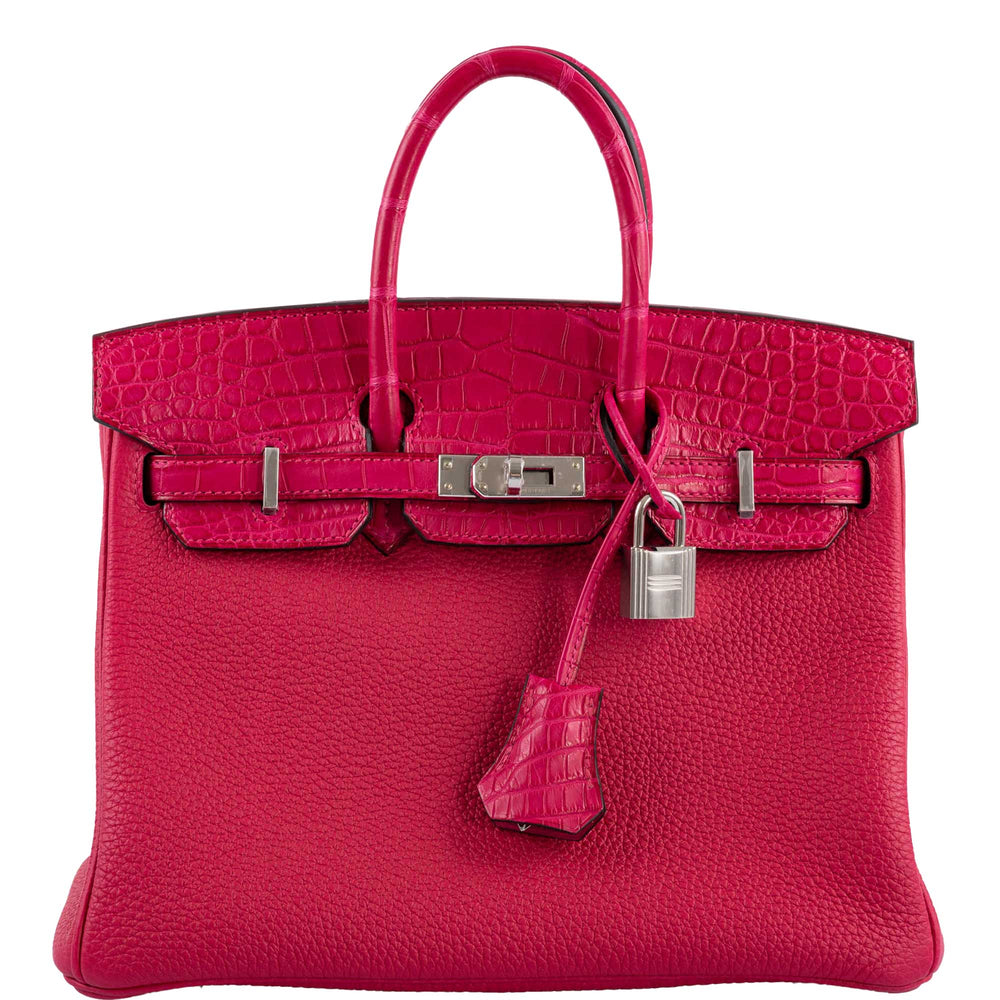 Hermès Birkin Touch 25 Framboise Togo & Matte Alligator Palladium Hardware