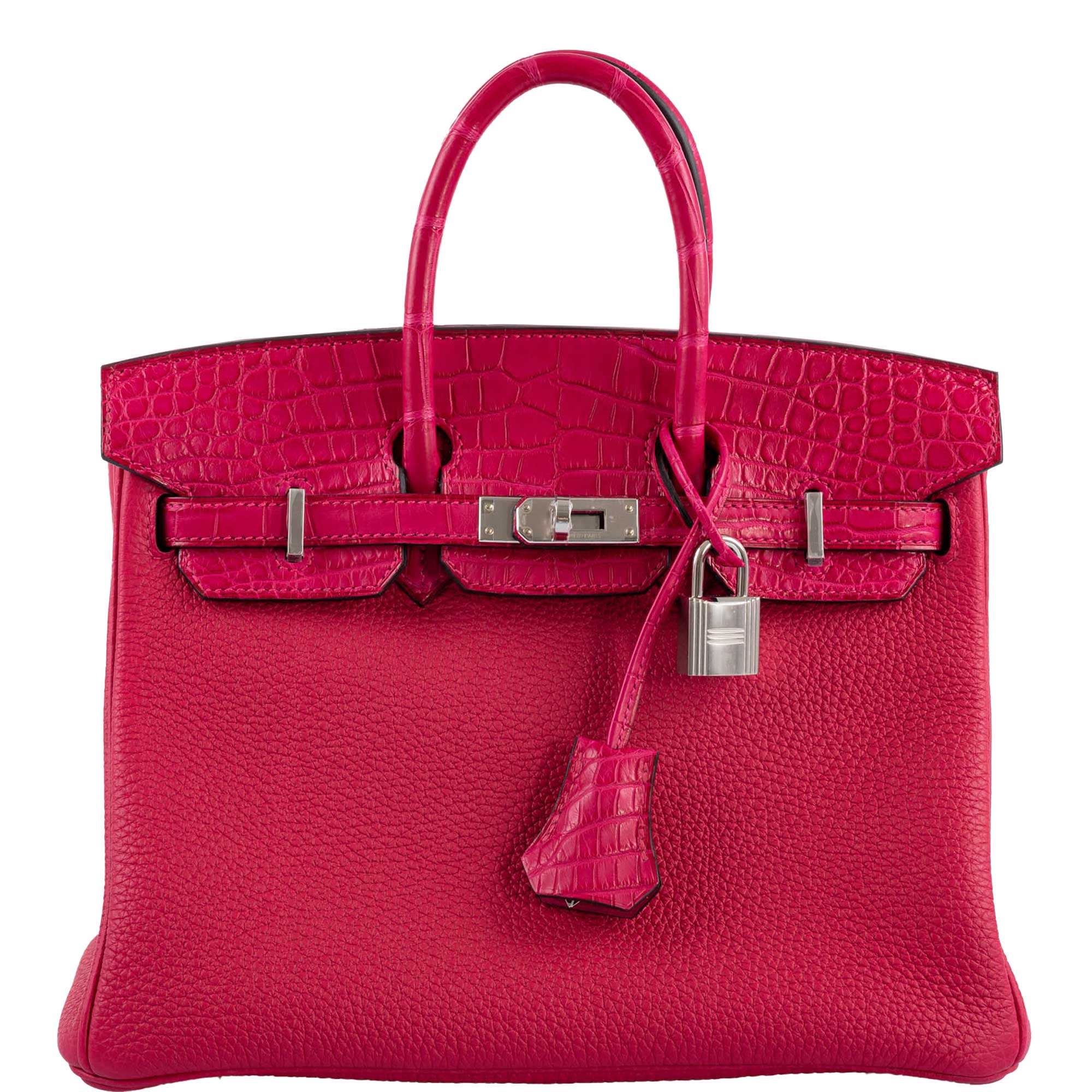 Hermès Birkin Touch 25 Framboise Togo & Matte Alligator Palladium Hardware