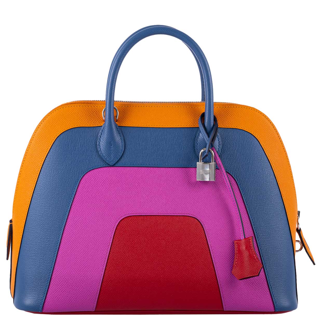 Hermès Bolide 1923 Rainbow Sunset 30 Multicolor Epsom Palladium Hardware