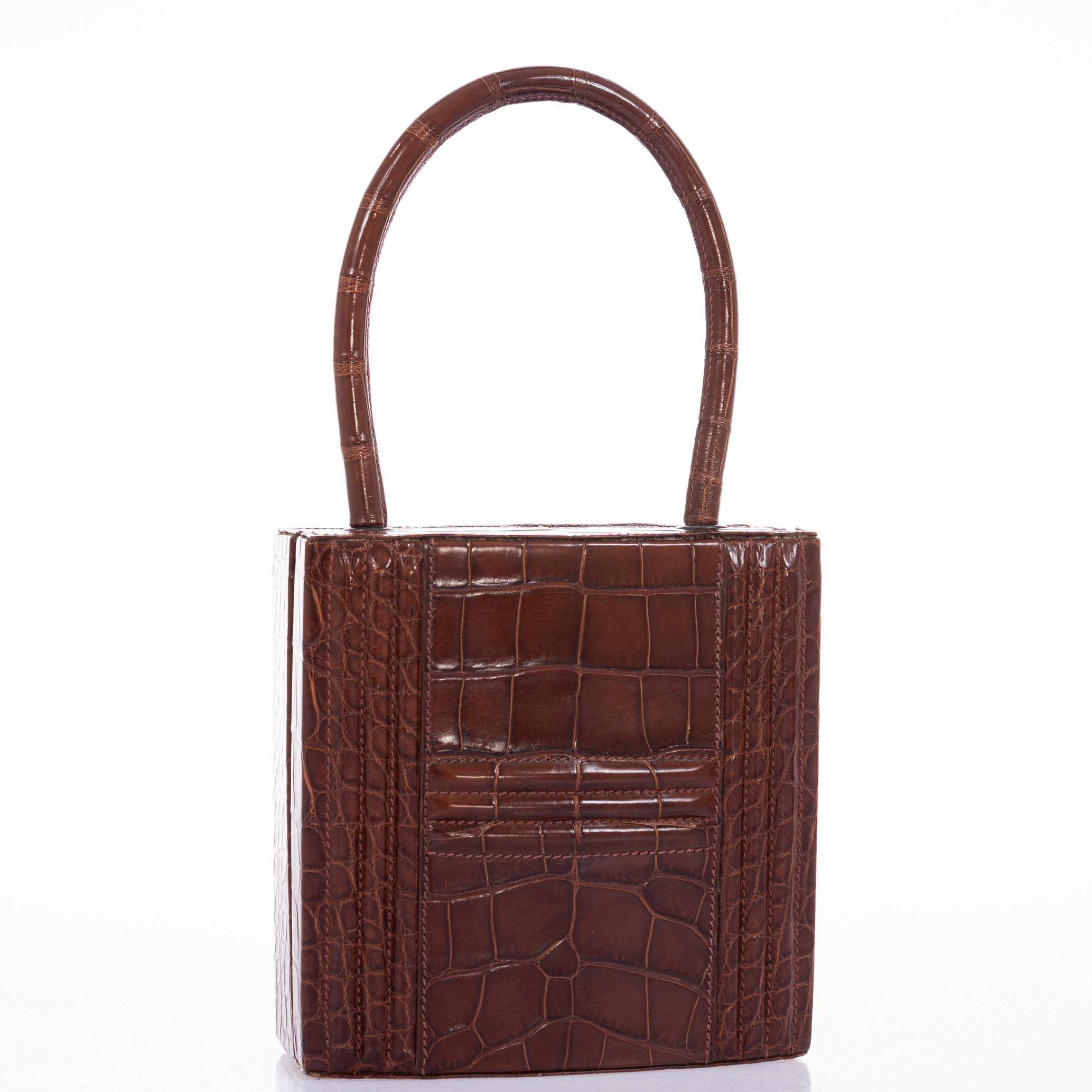 Hermès Cadena Bag Shiny Ebene Alligator