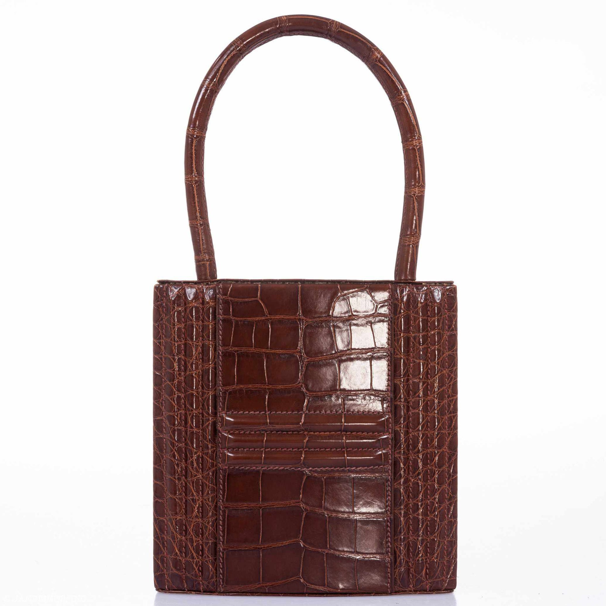 Hermès Cadena Bag Shiny Ebene Alligator