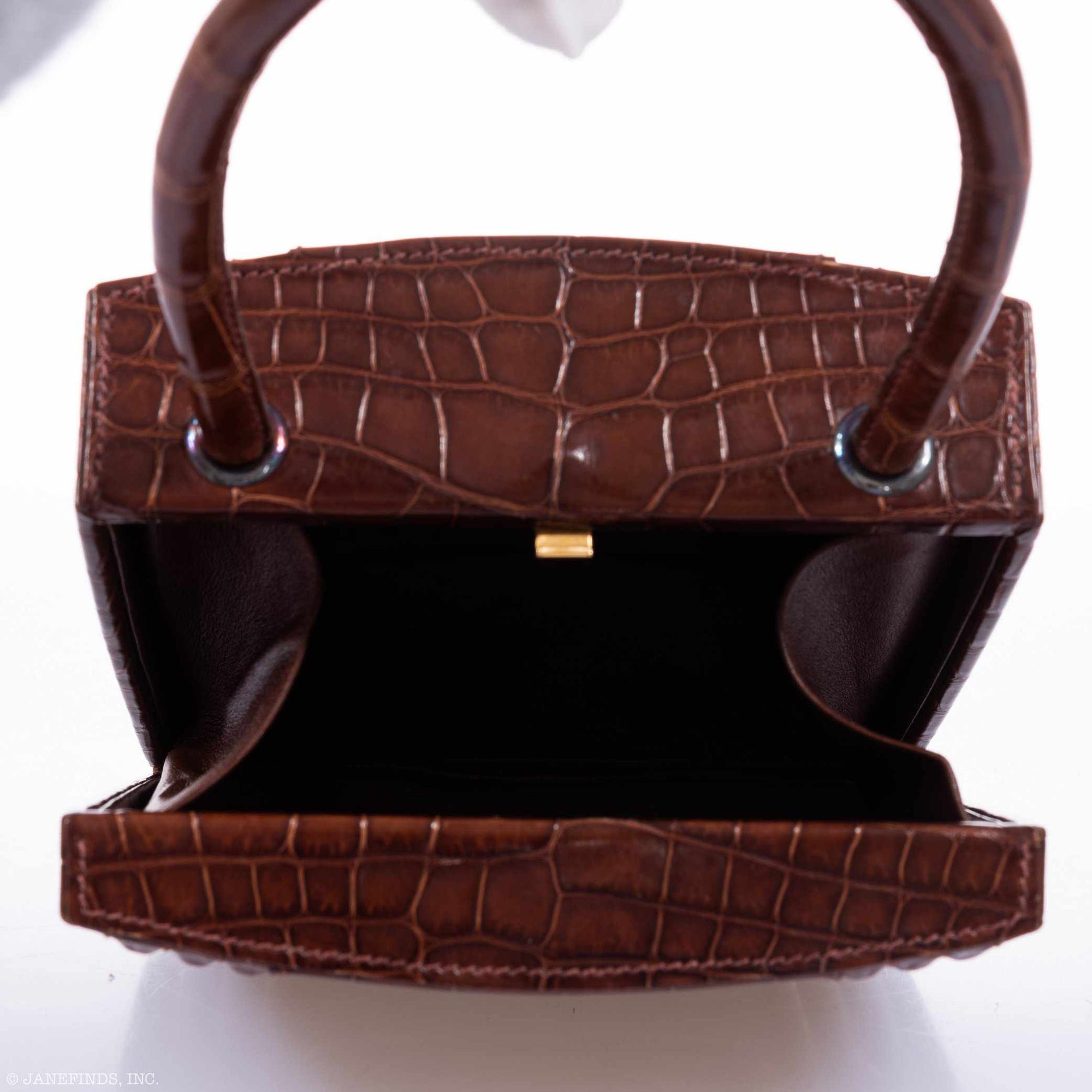 Hermès Cadena Bag Shiny Ebene Alligator