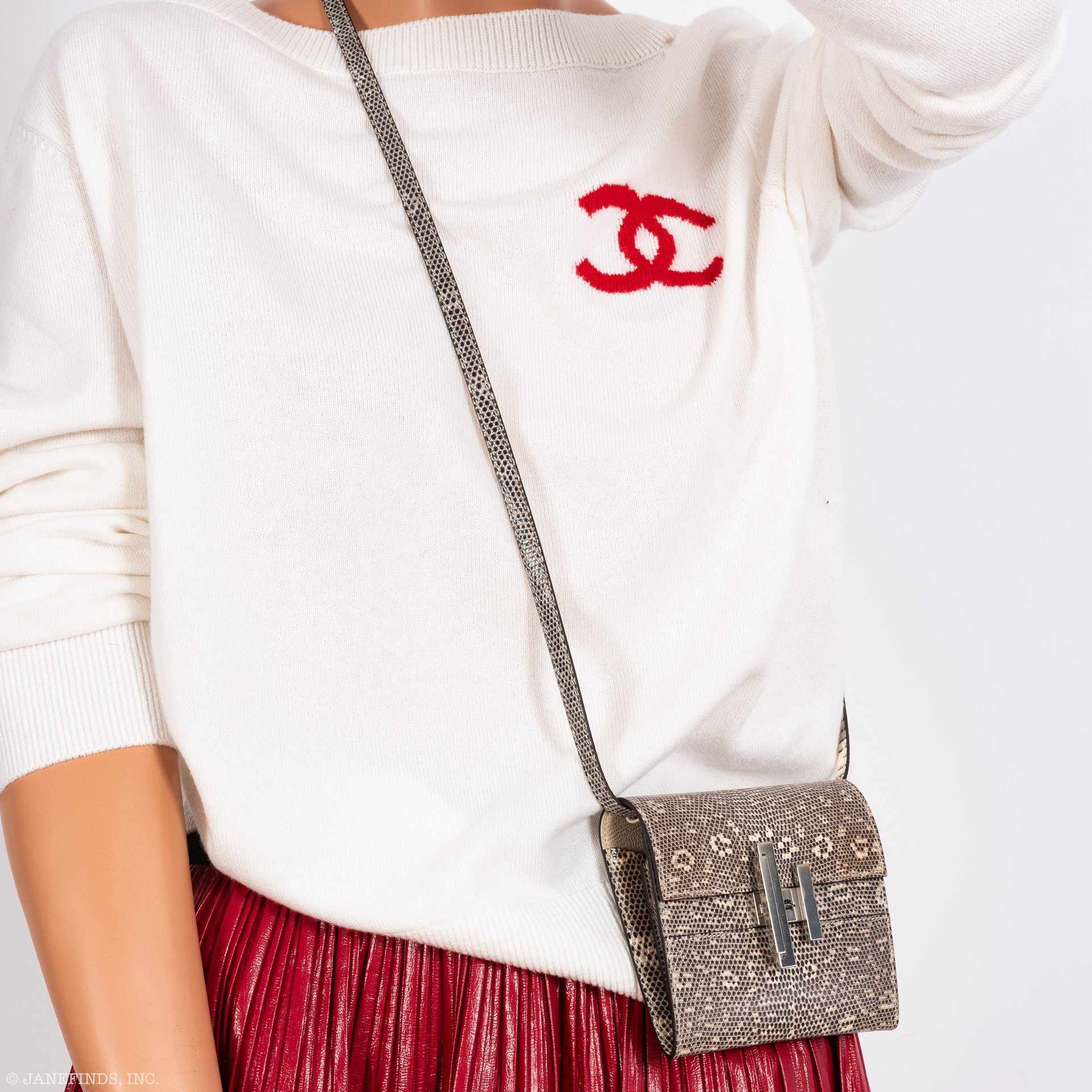 Hermès Cinhetic Mini Clutch On Strap Ombre Lizard Palladium Hardware